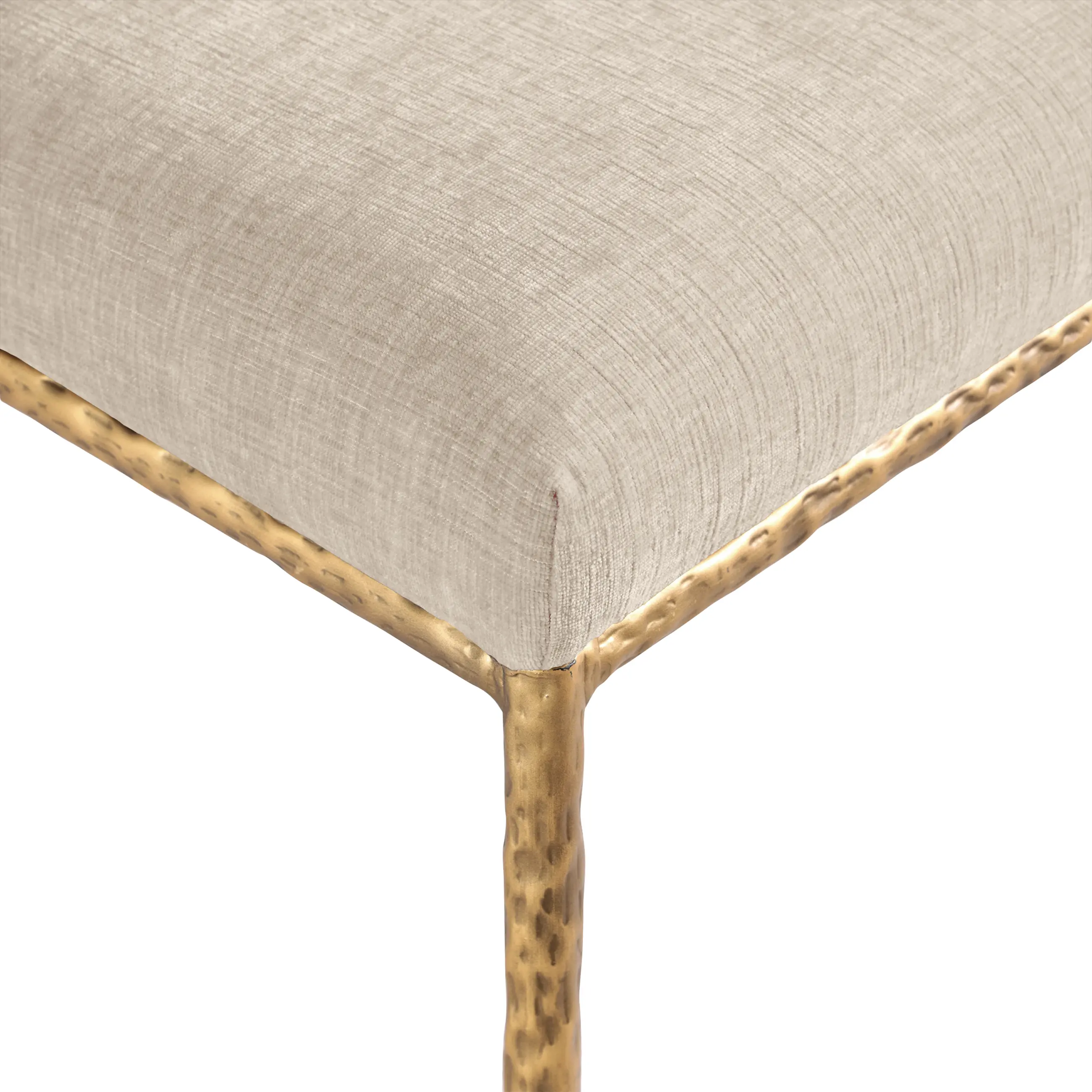 Reeves Beige Dining Side Chair with Gold Legs, Set of 2-8