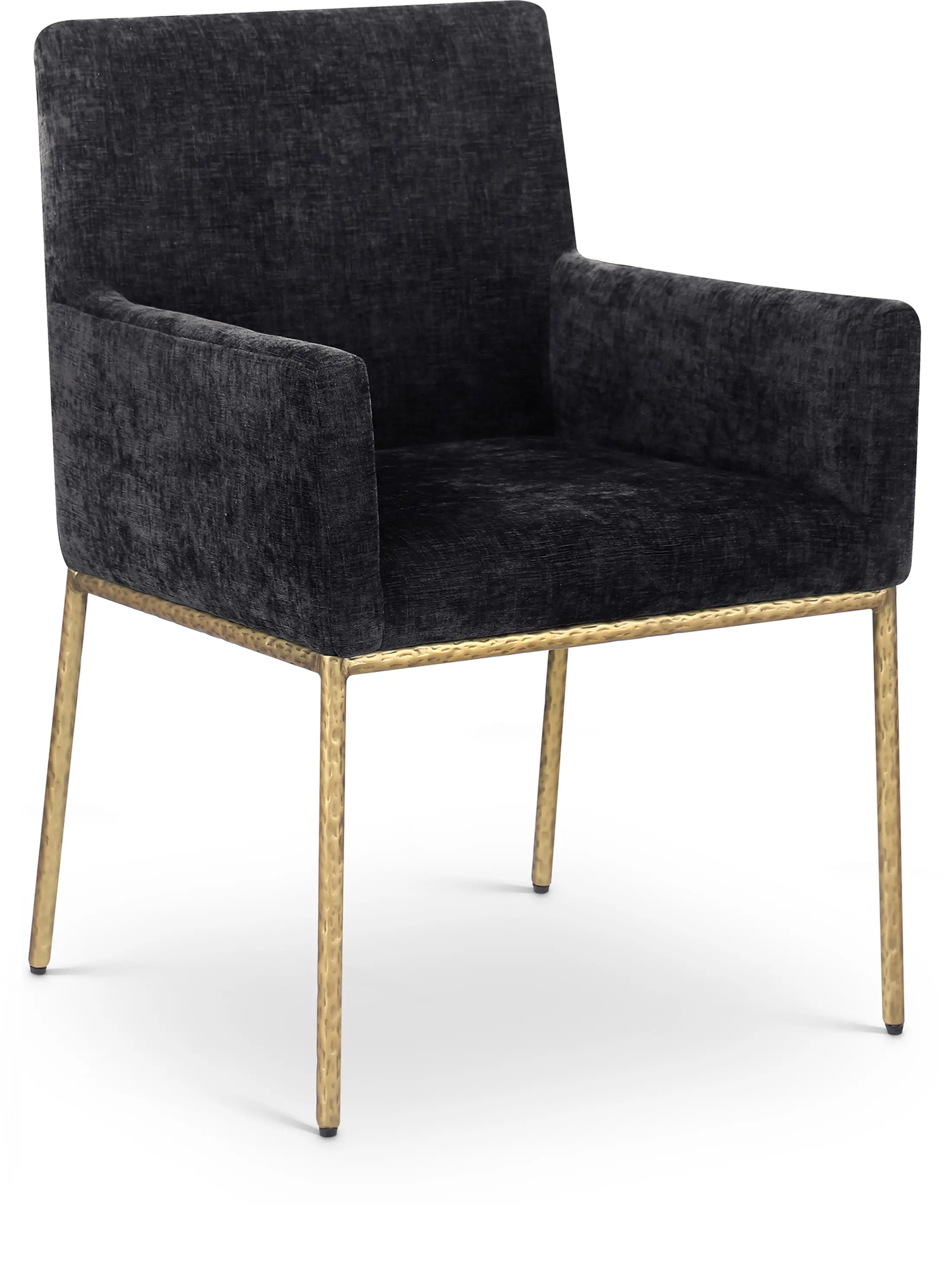 Reeves Black Dining Armchair with Gold Legs, Set of 2-1