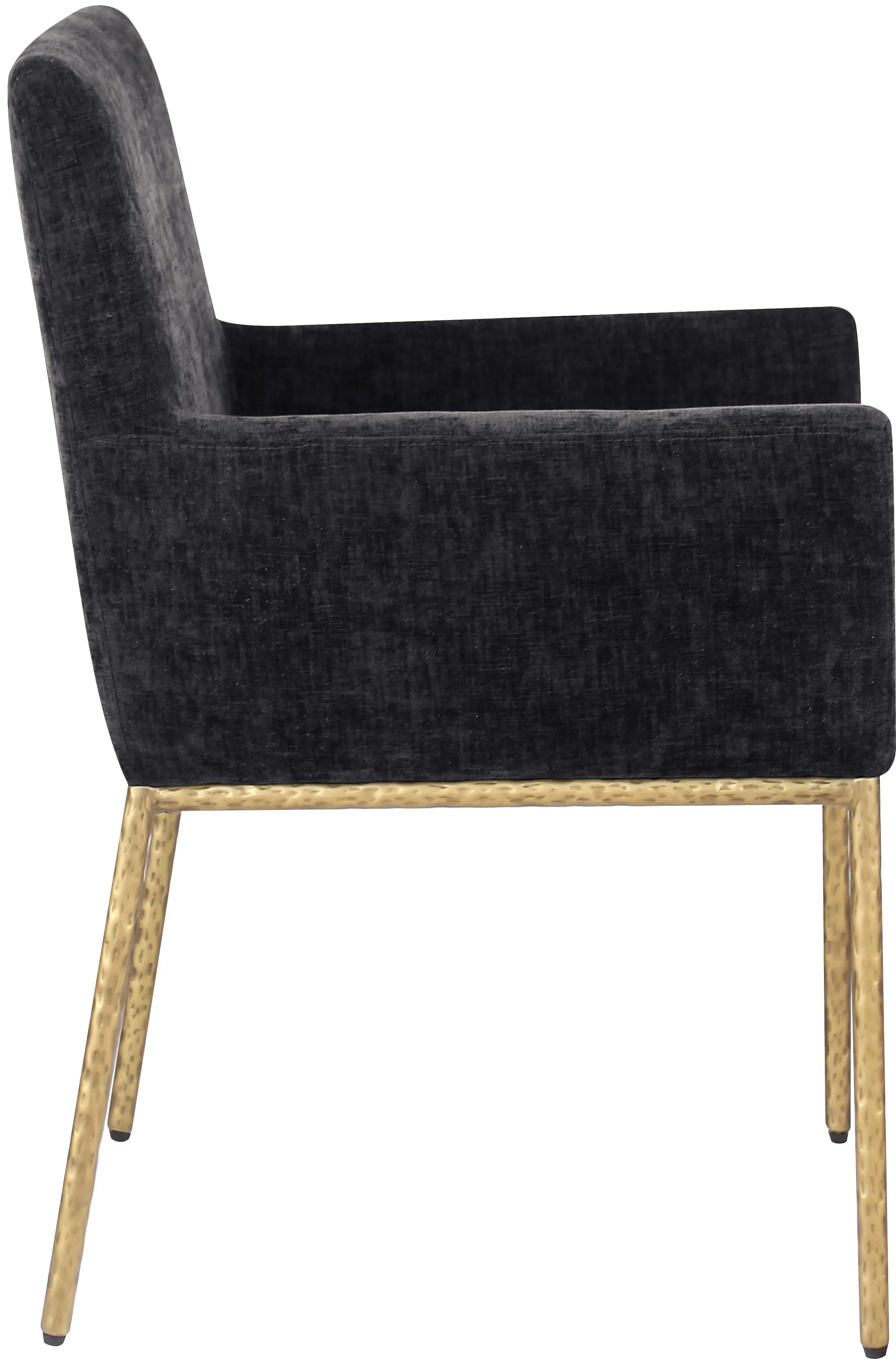 Reeves Black Dining Armchair with Gold Legs, Set of 2-5
