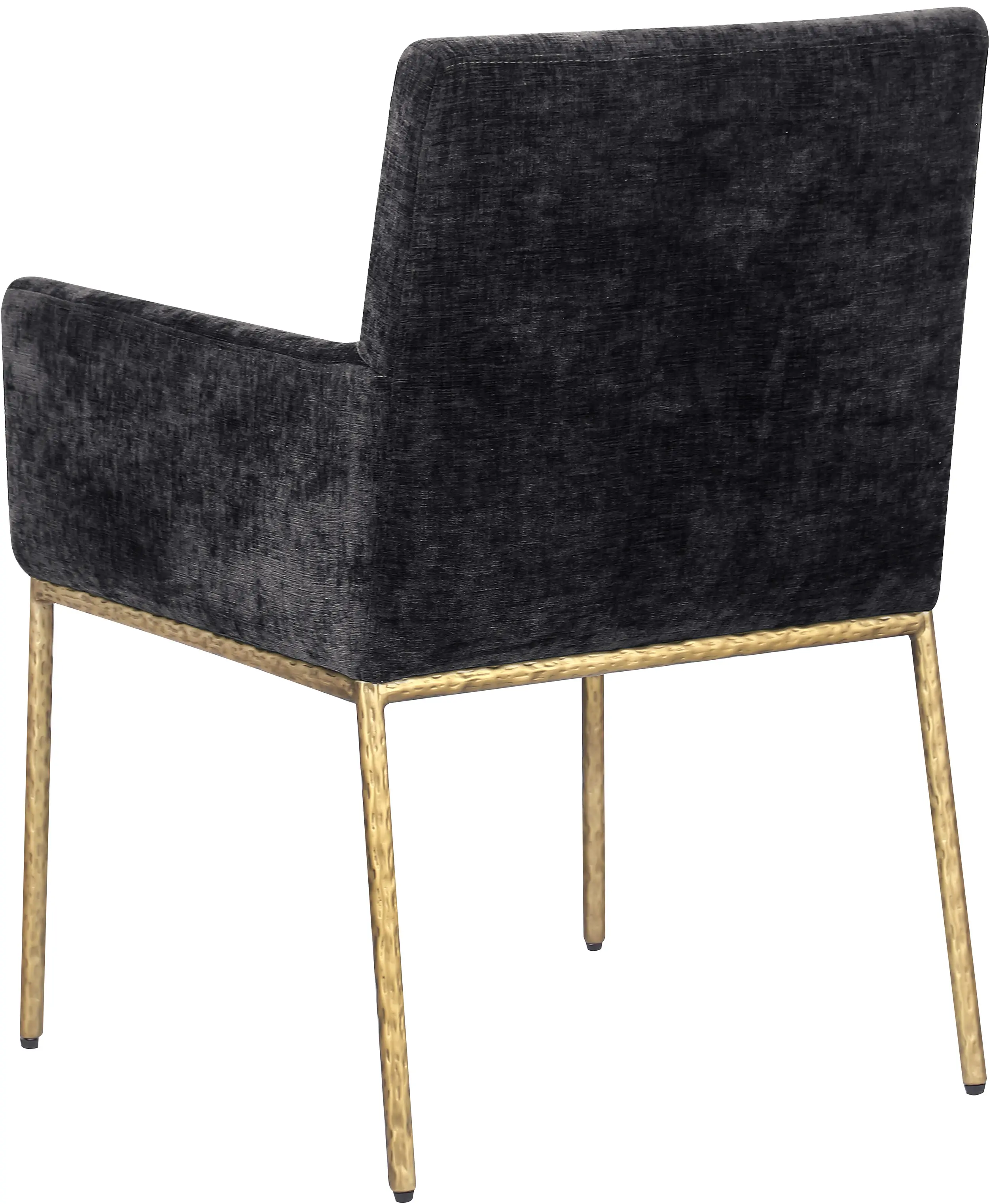 Reeves Black Dining Armchair with Gold Legs, Set of 2-7