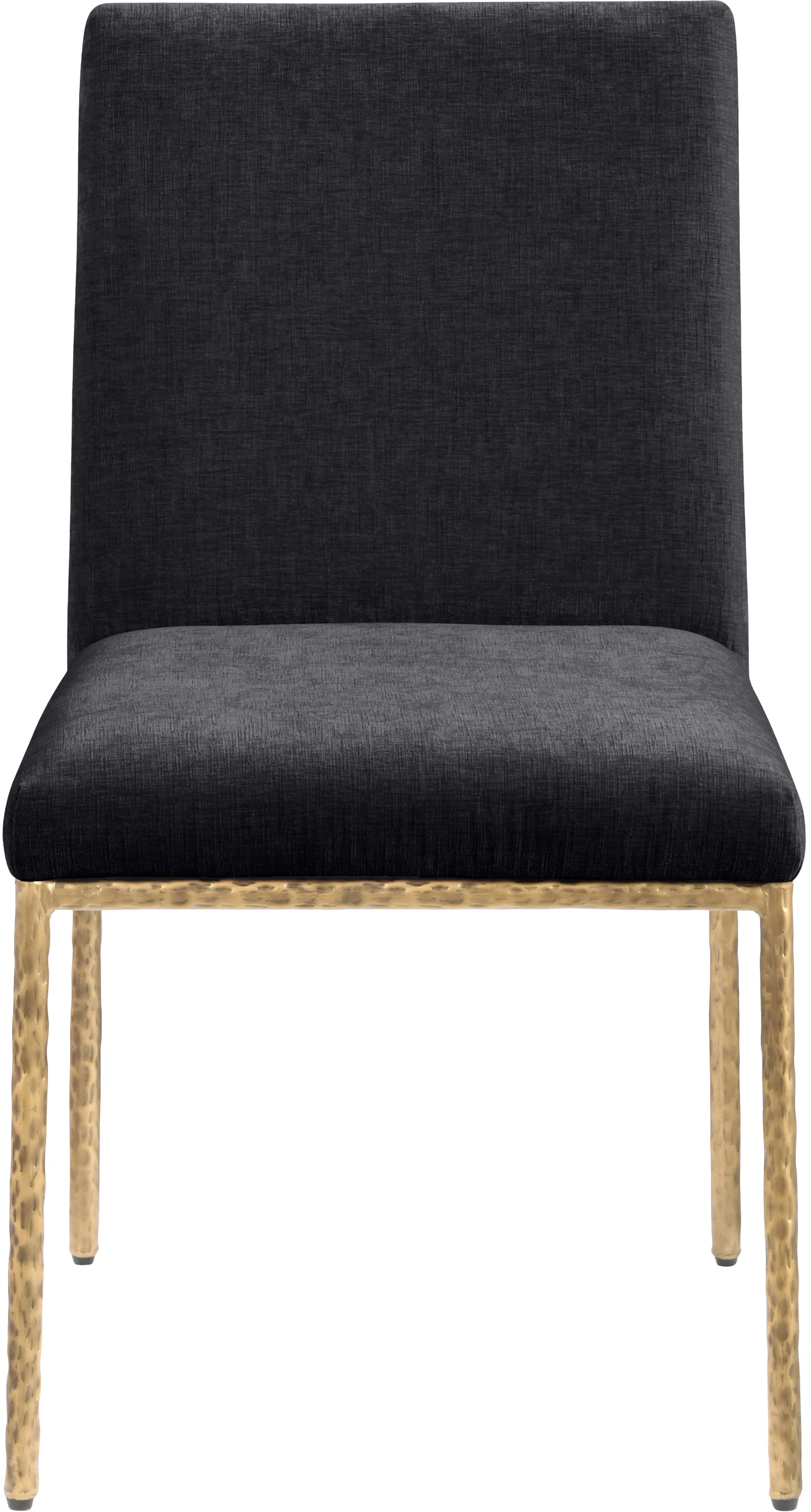 Reeves Black Dining Side Chair with Gold Legs, Set of 2-4