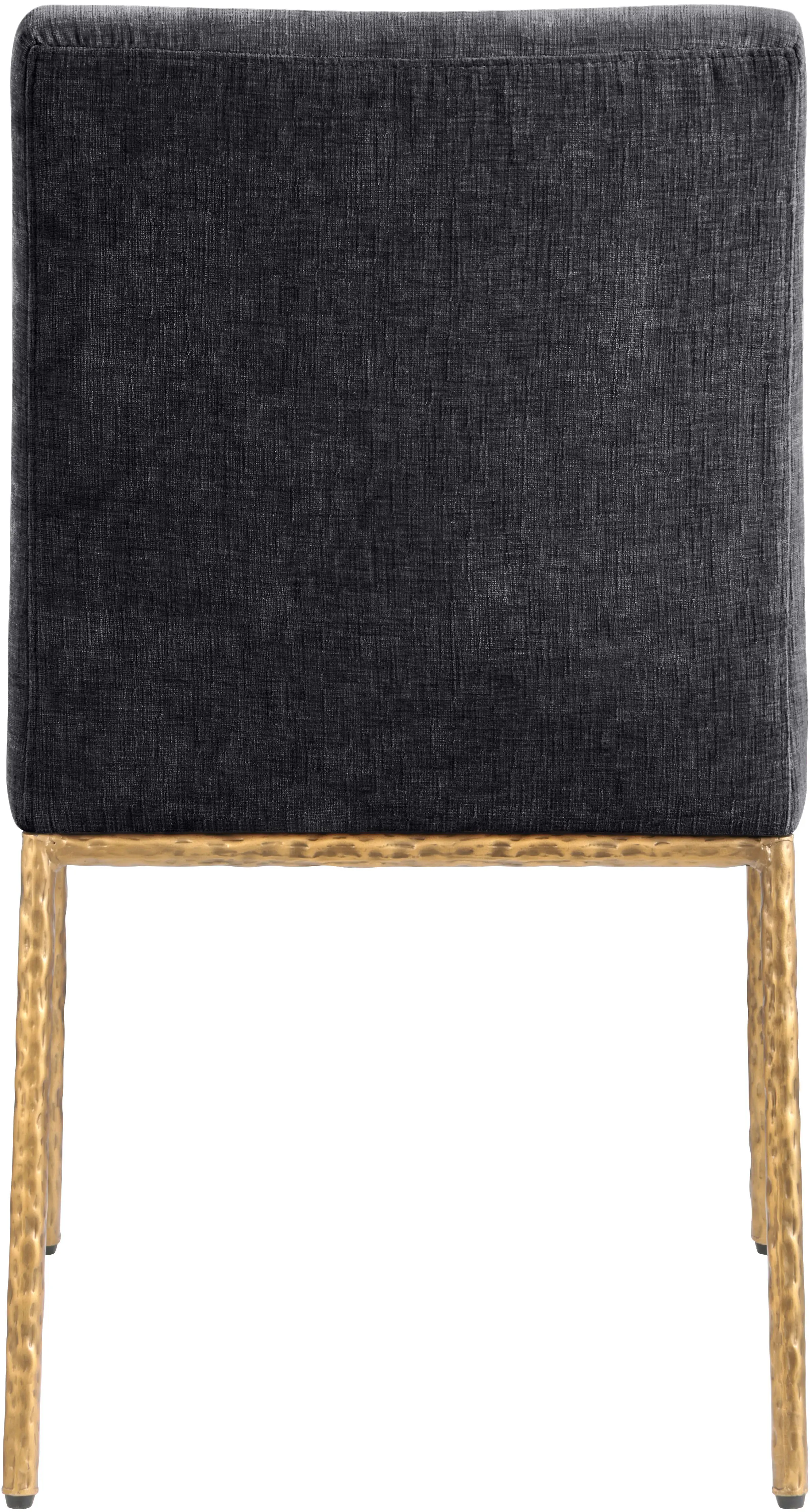 Reeves Black Dining Side Chair with Gold Legs, Set of 2-6