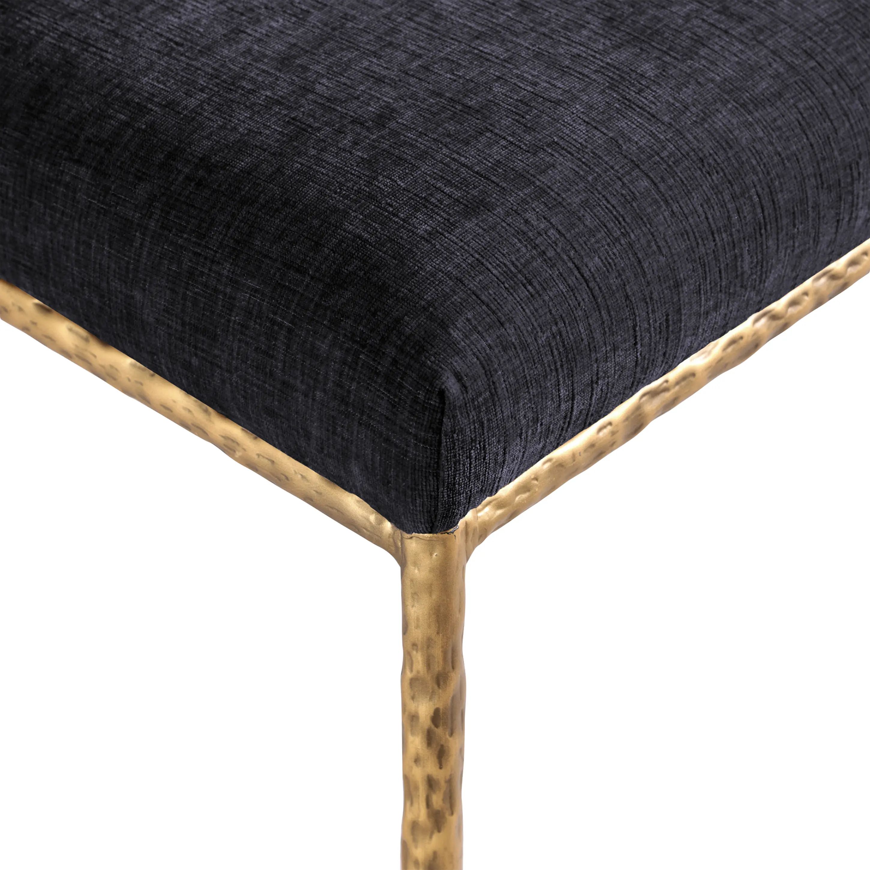 Reeves Black Dining Side Chair with Gold Legs, Set of 2-8