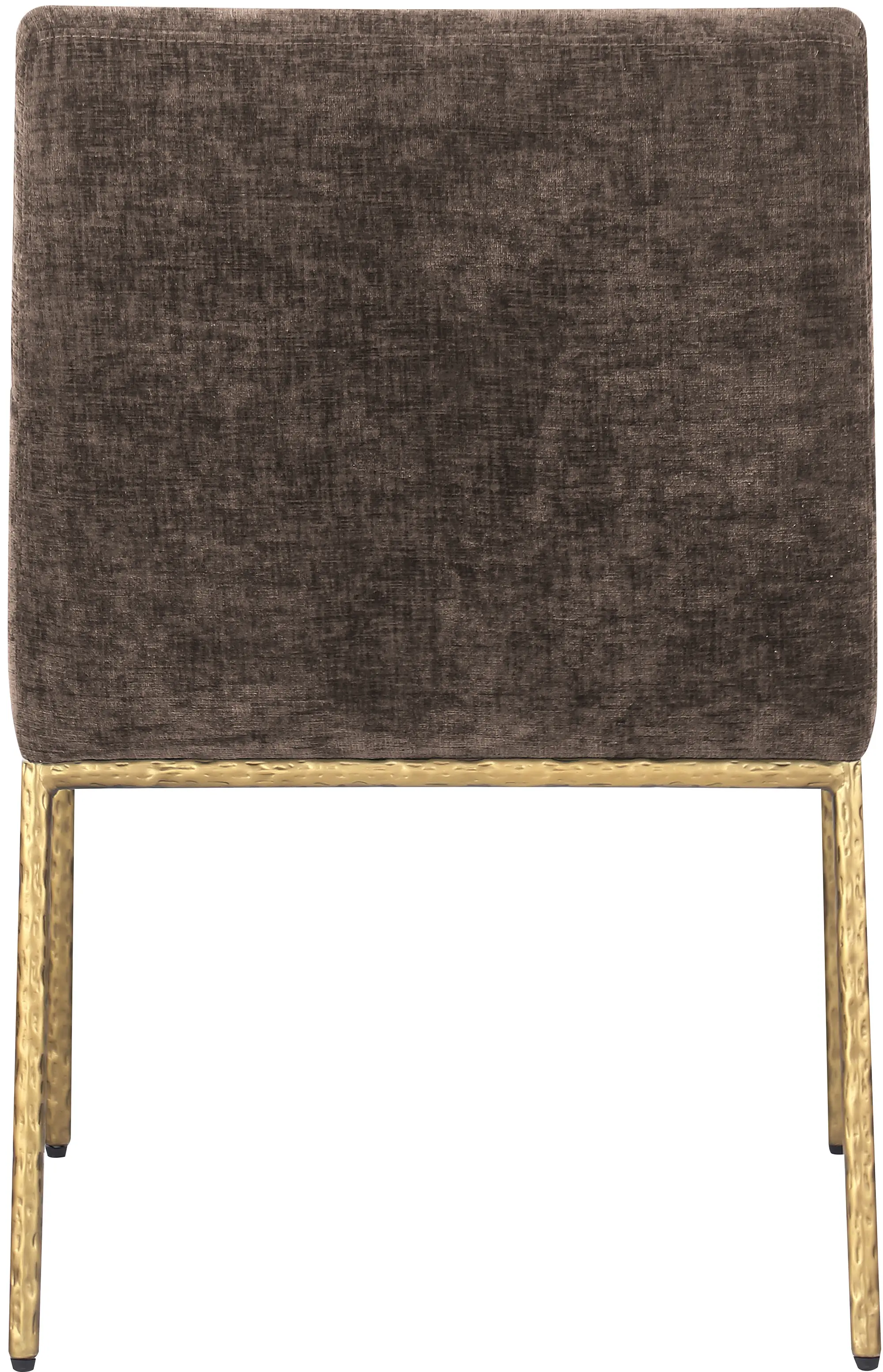 Reeves Brown Dining Armchair with Gold Legs, Set of 2-6