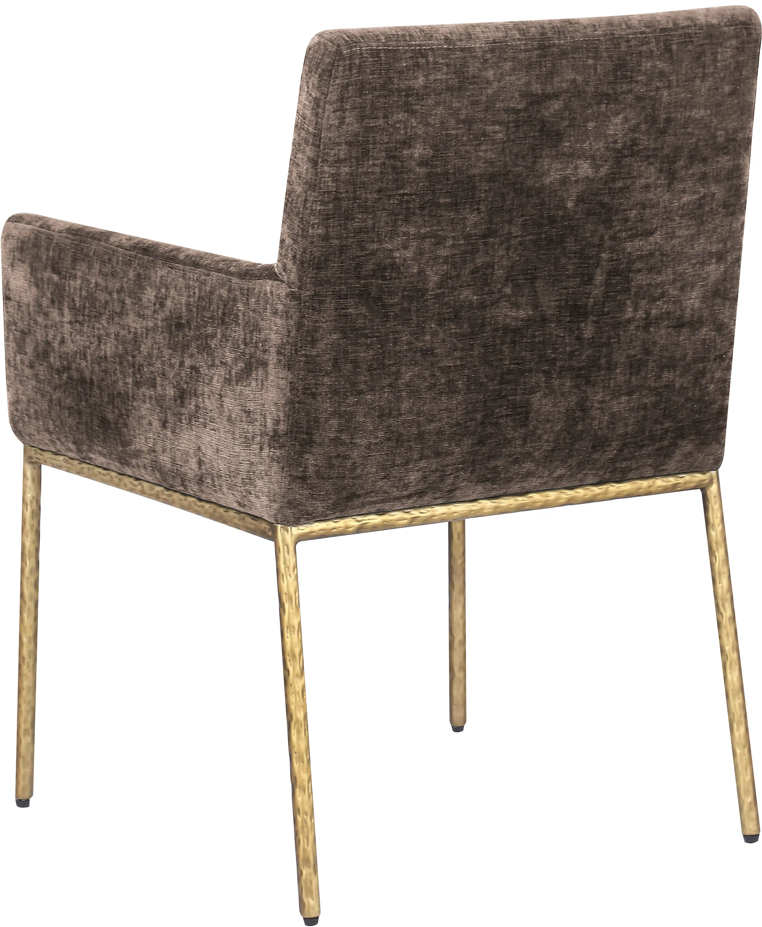 Reeves Brown Dining Armchair with Gold Legs, Set of 2-7