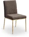 Reeves Brown Dining Side Chair with Gold Legs, Set of 2