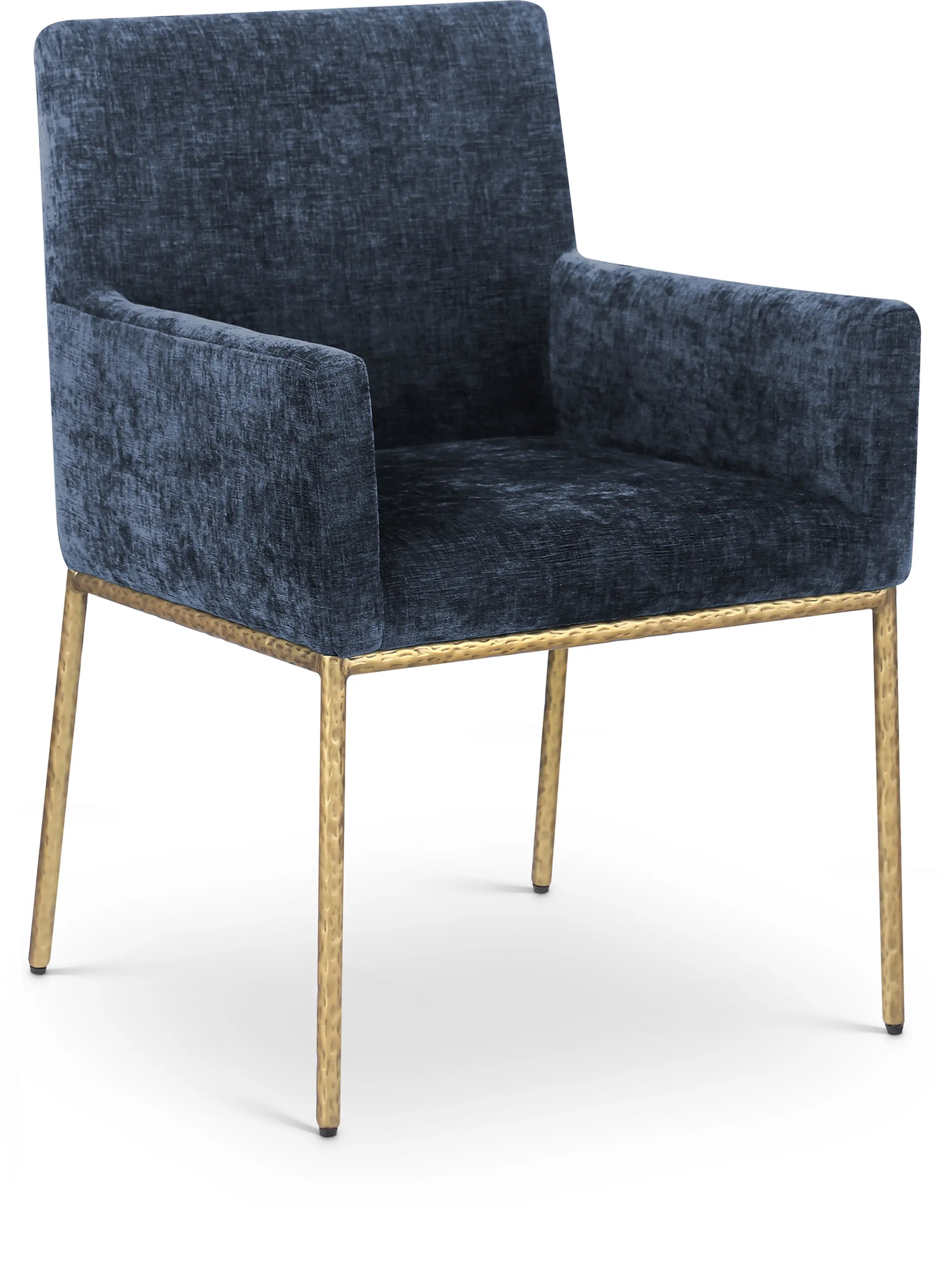 Reeves Navy Dining Armchair with Gold Legs, Set of 2-1