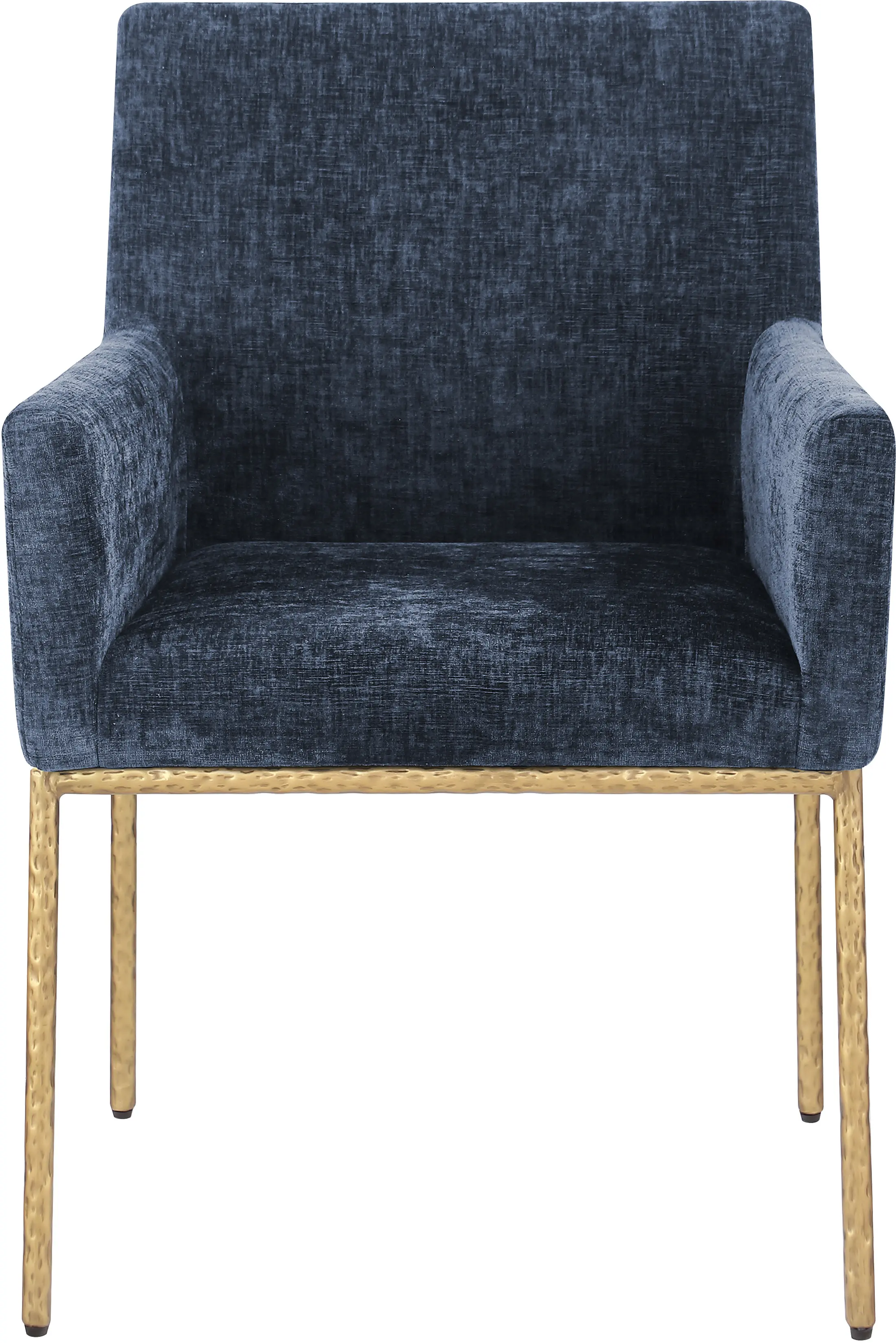 Reeves Navy Dining Armchair with Gold Legs, Set of 2-4
