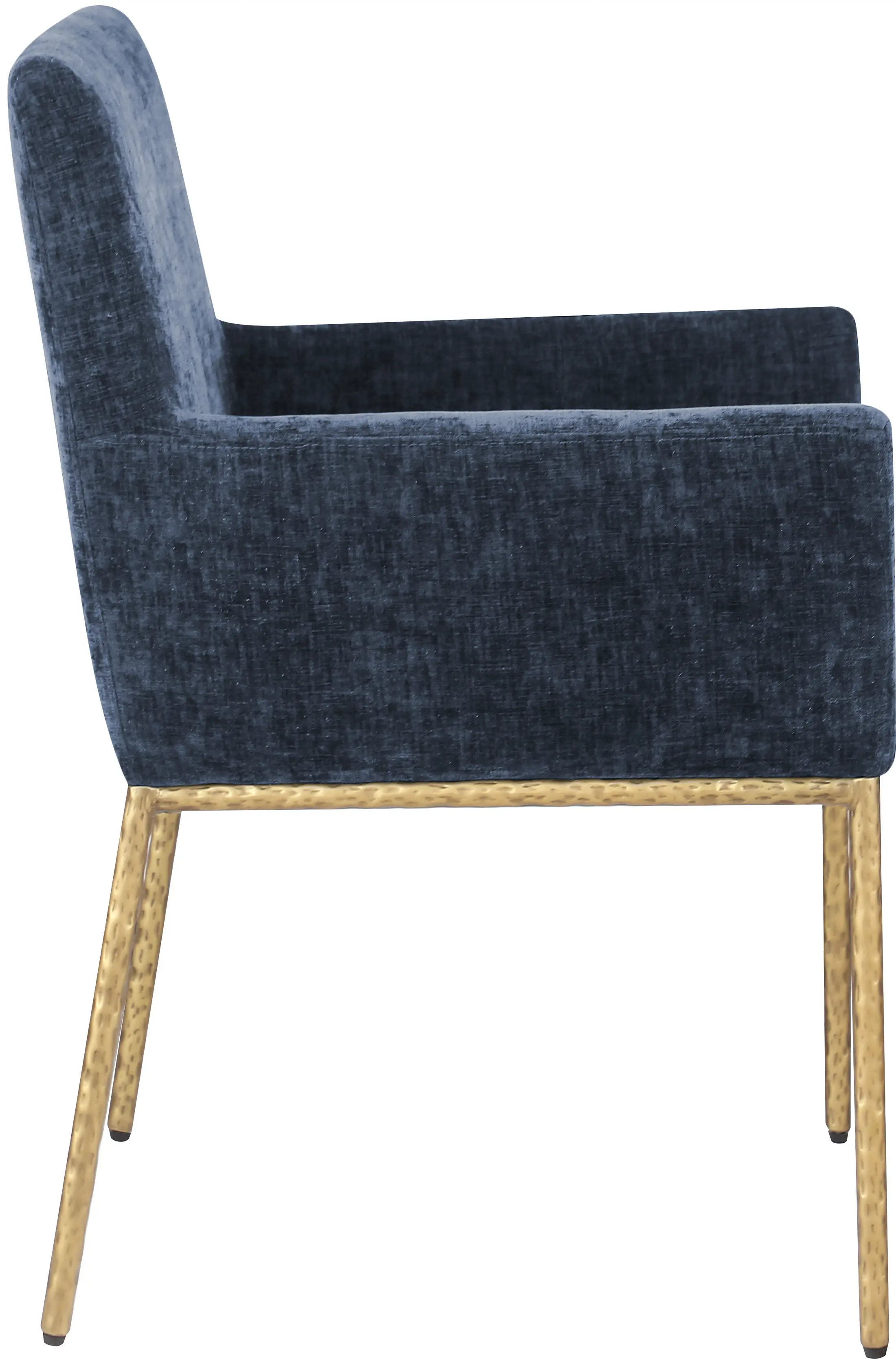 Reeves Navy Dining Armchair with Gold Legs, Set of 2-5