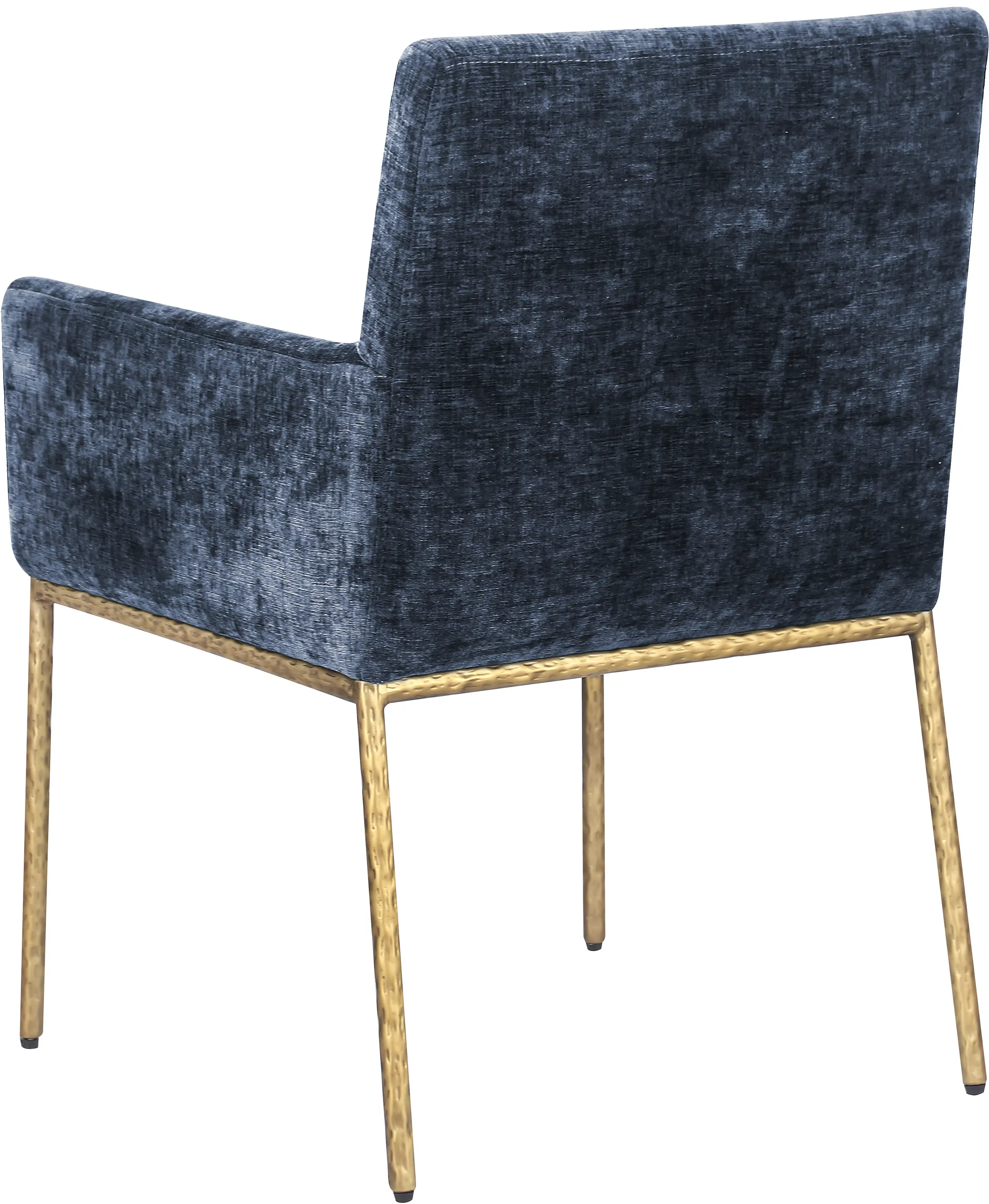 Reeves Navy Dining Armchair with Gold Legs, Set of 2-7