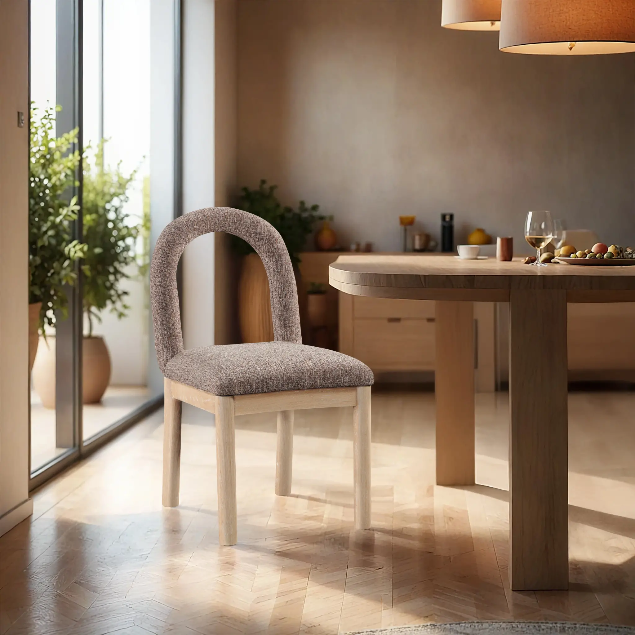 Conrad Brown Upholstered Dining Chair-2