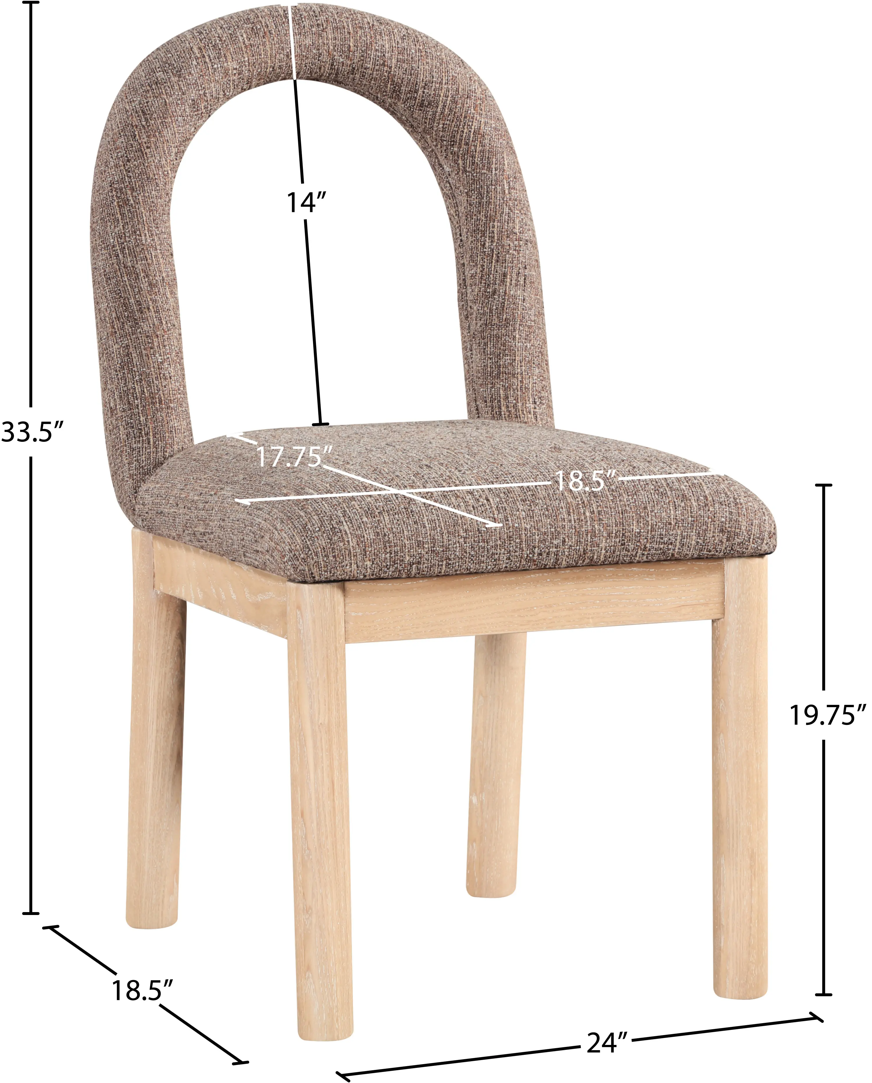 Conrad Brown Upholstered Dining Chair-3
