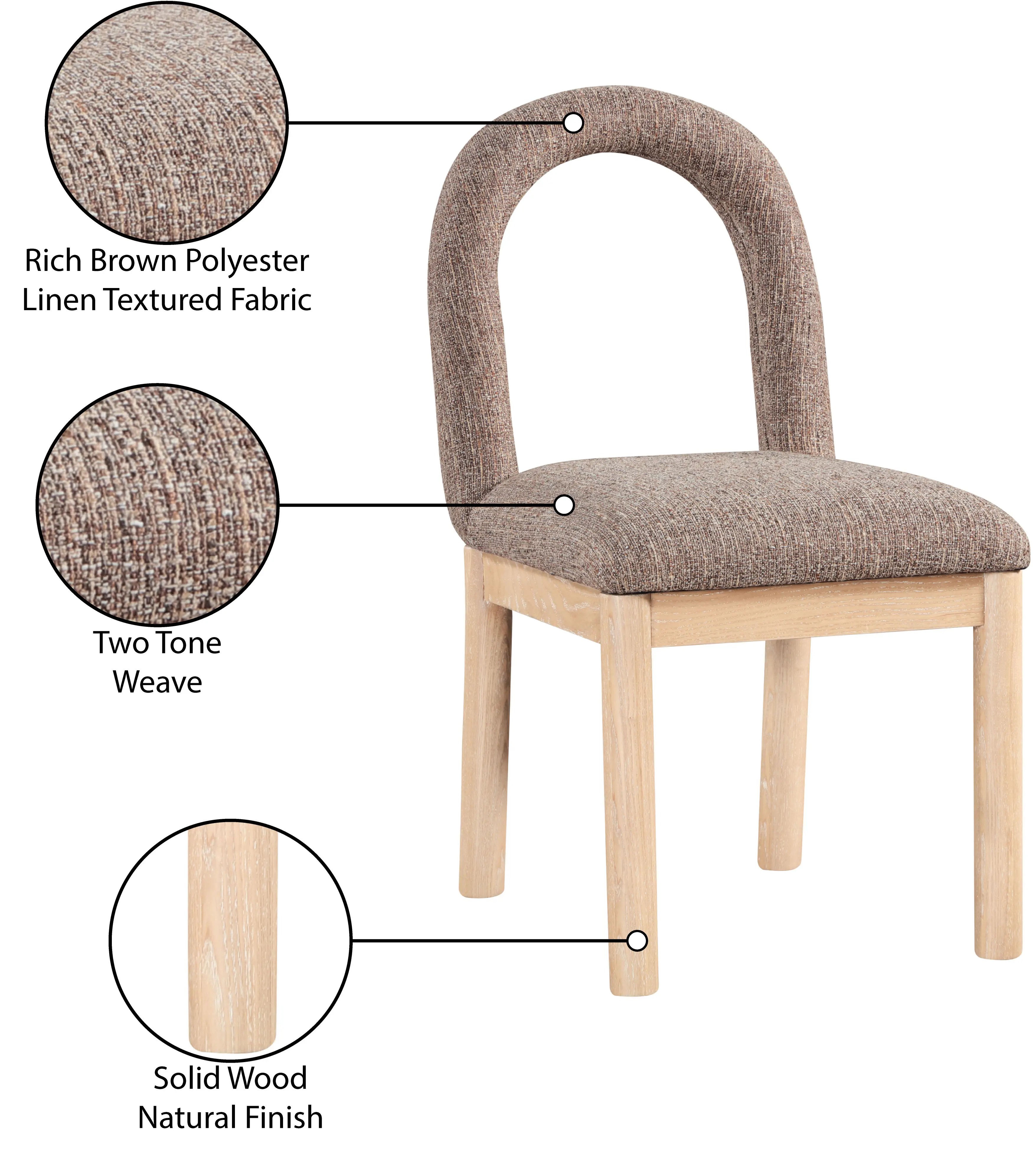 Conrad Brown Upholstered Dining Chair-9