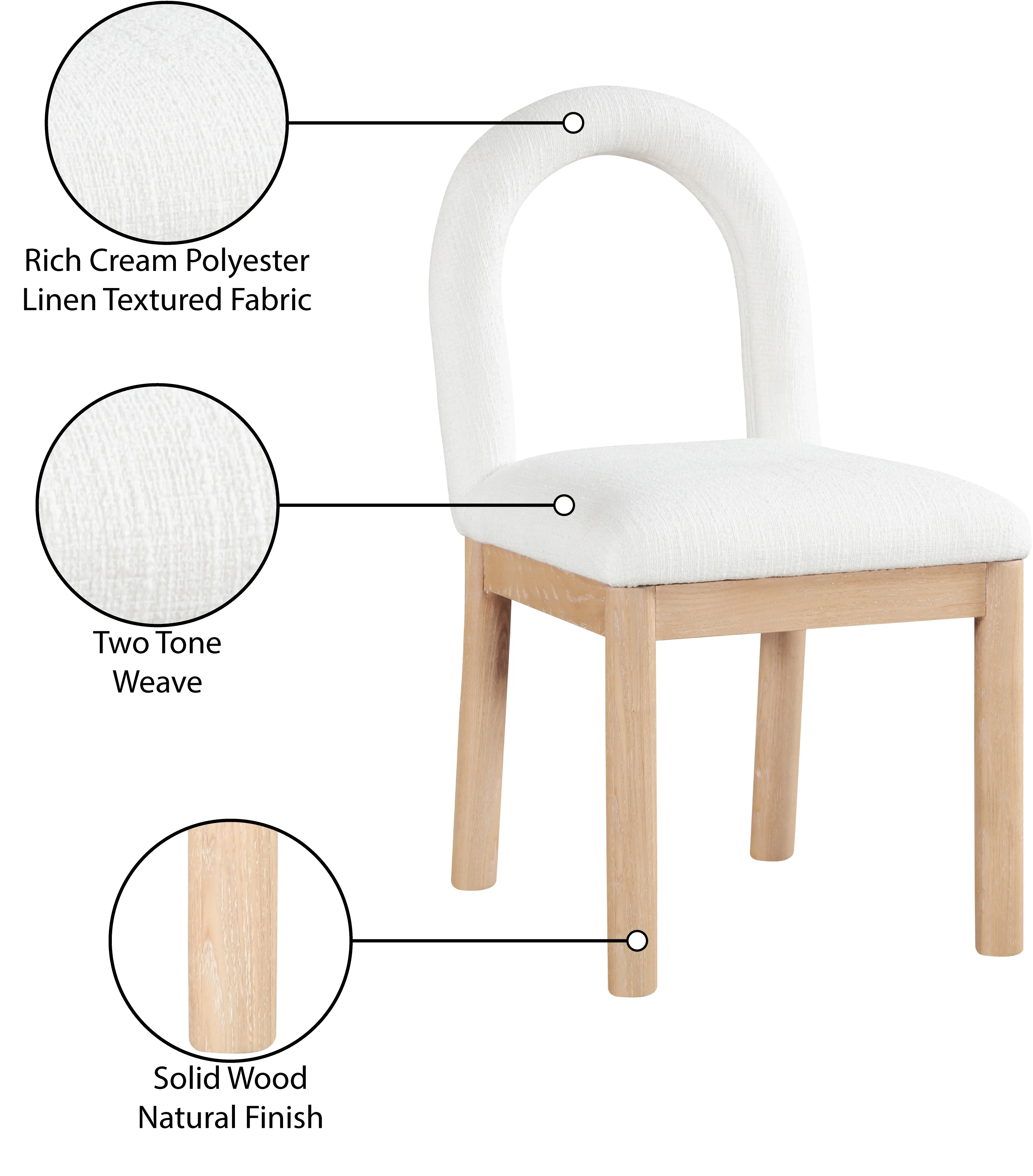Conrad Cream Upholstered Dining Chair-9