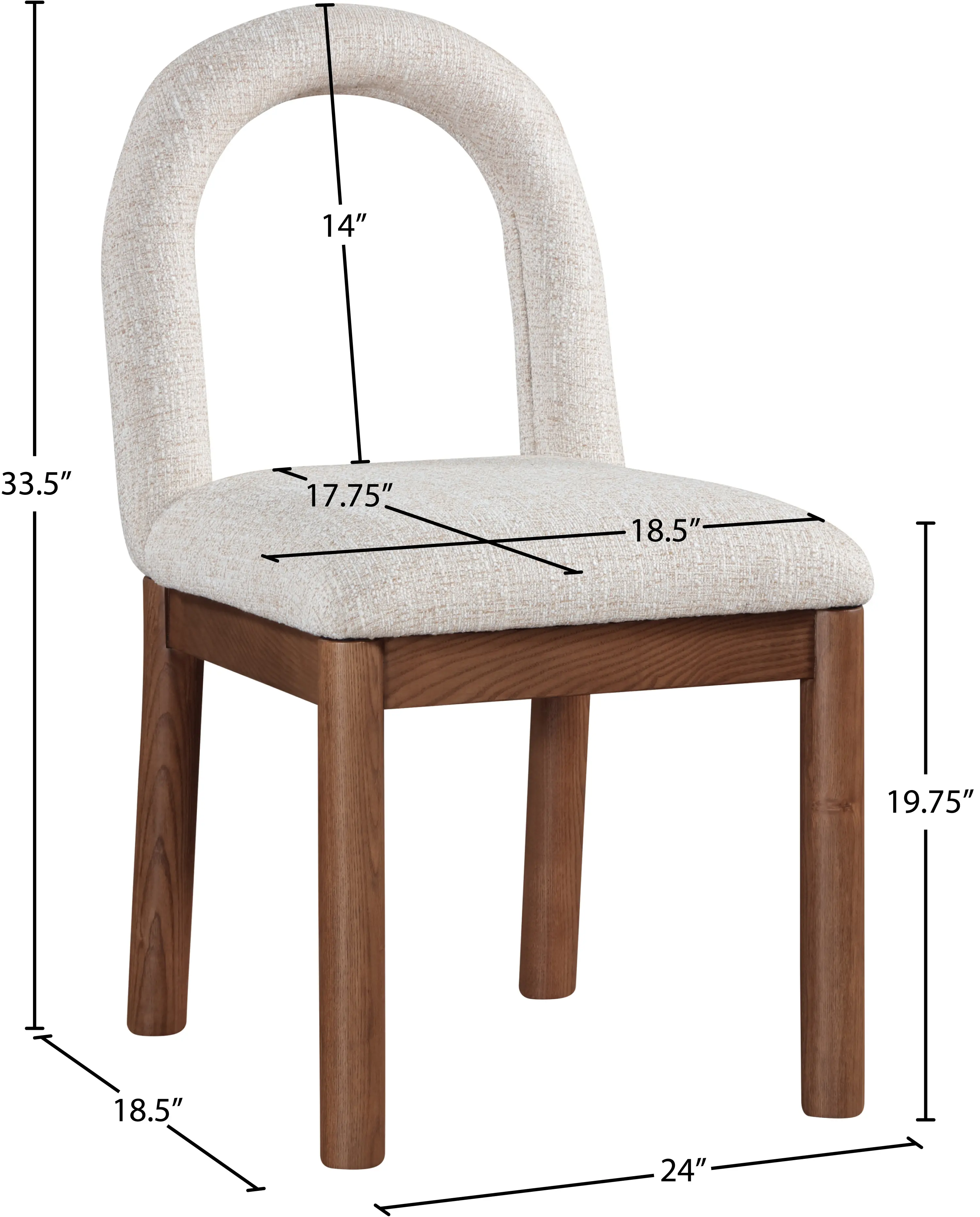Conrad Beige Upholstered Dining Chair-3