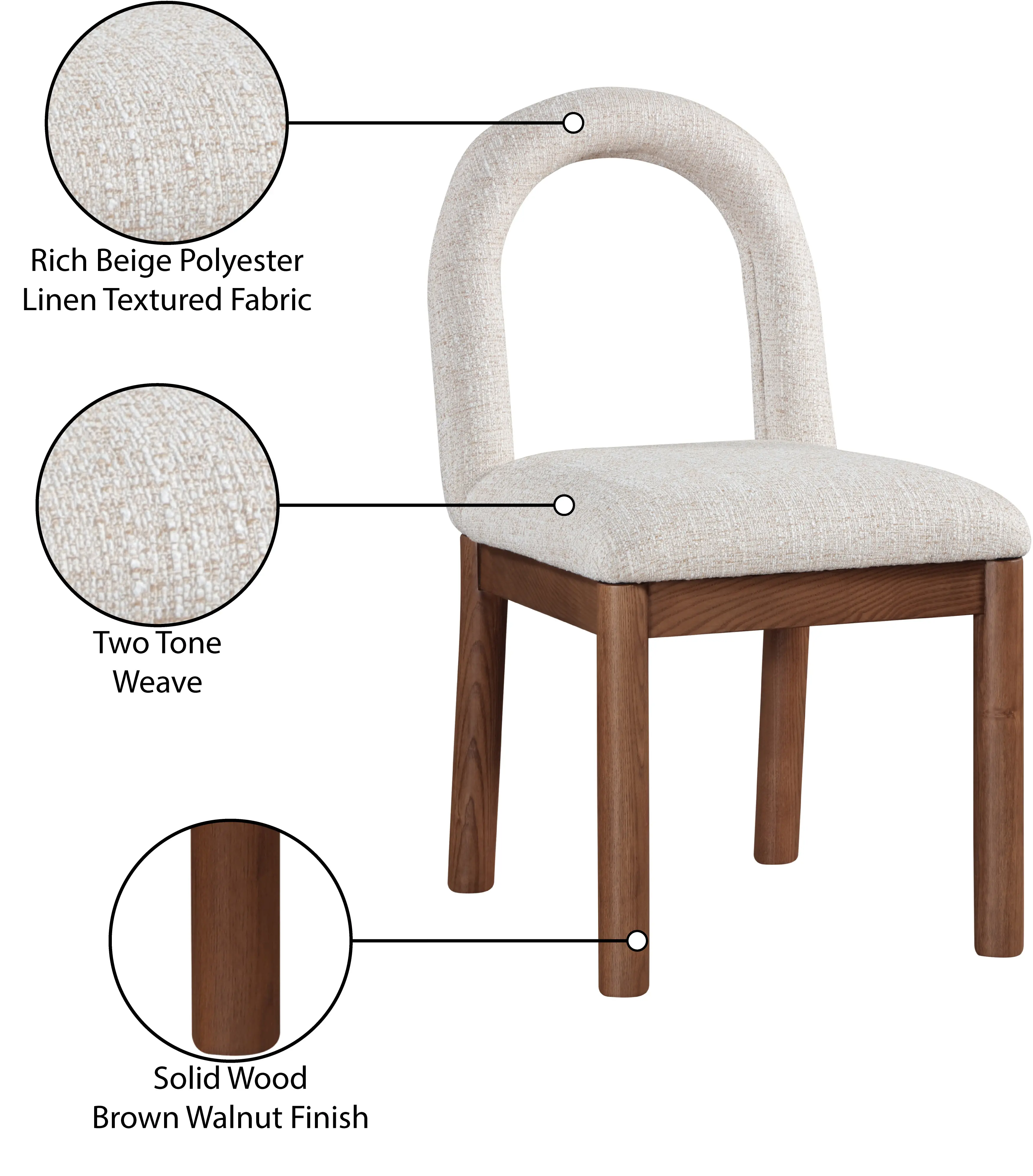 Conrad Beige Upholstered Dining Chair-9