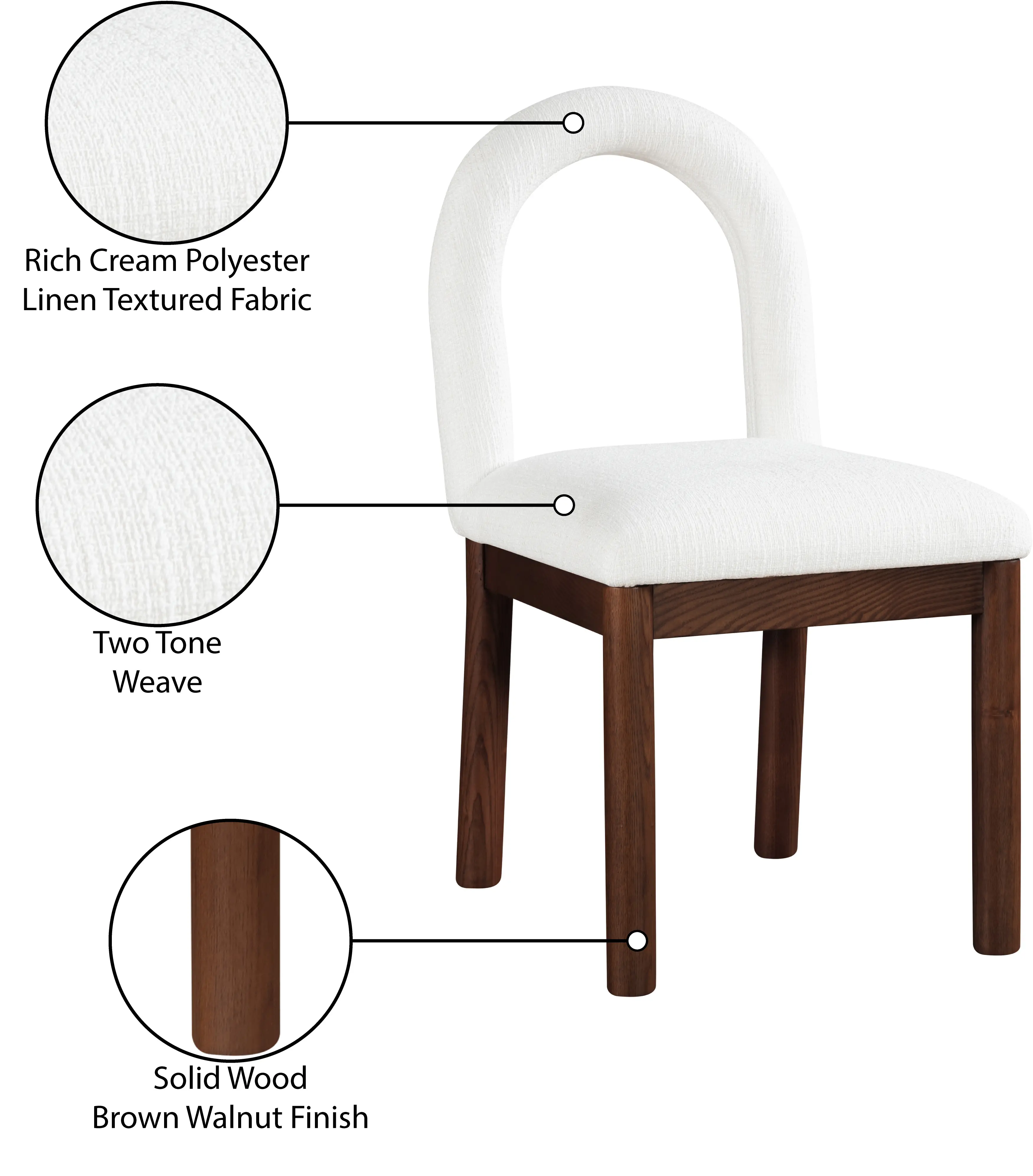Conrad Cream Upholstered Dining Chair-9