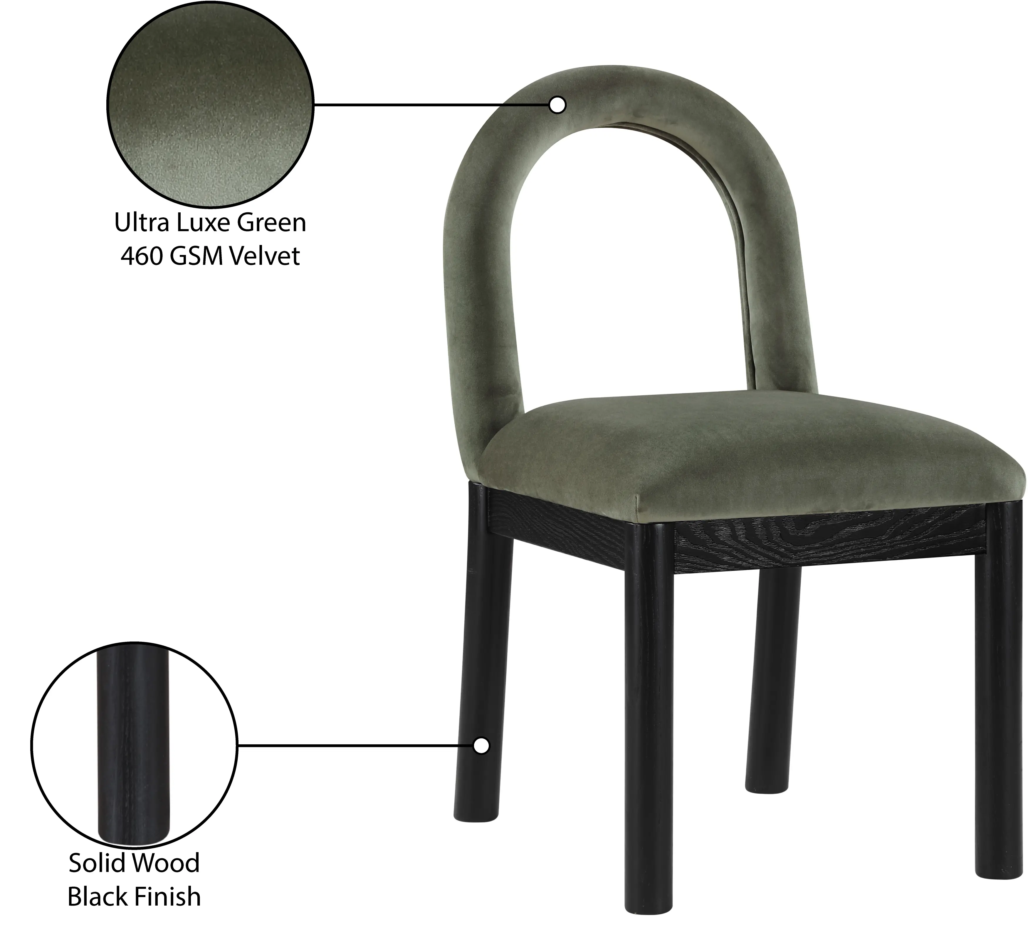 Conrad Green Velvet Upholstered Dining Chair-9