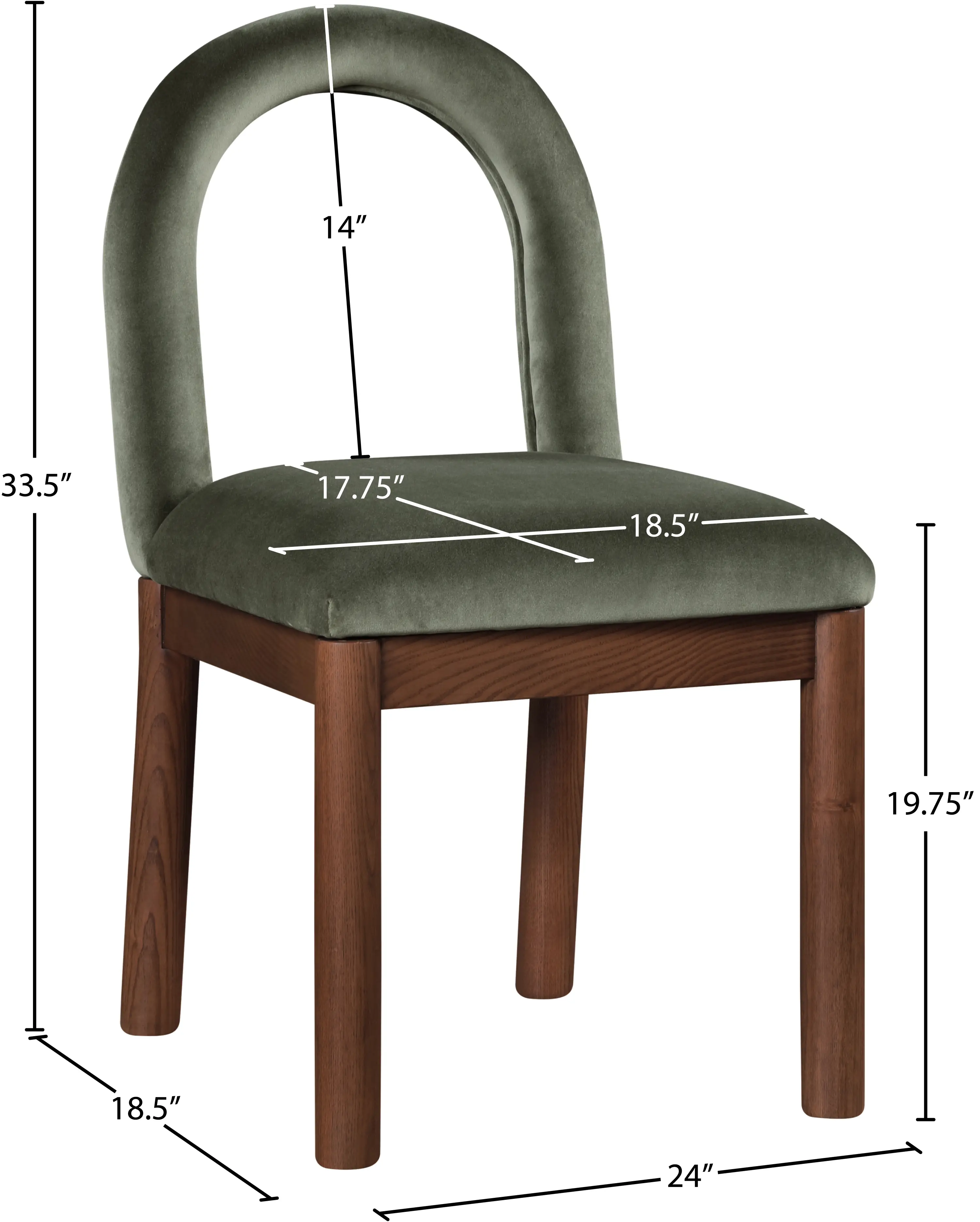 Conrad Green Velvet Upholstered Dining Chair-3