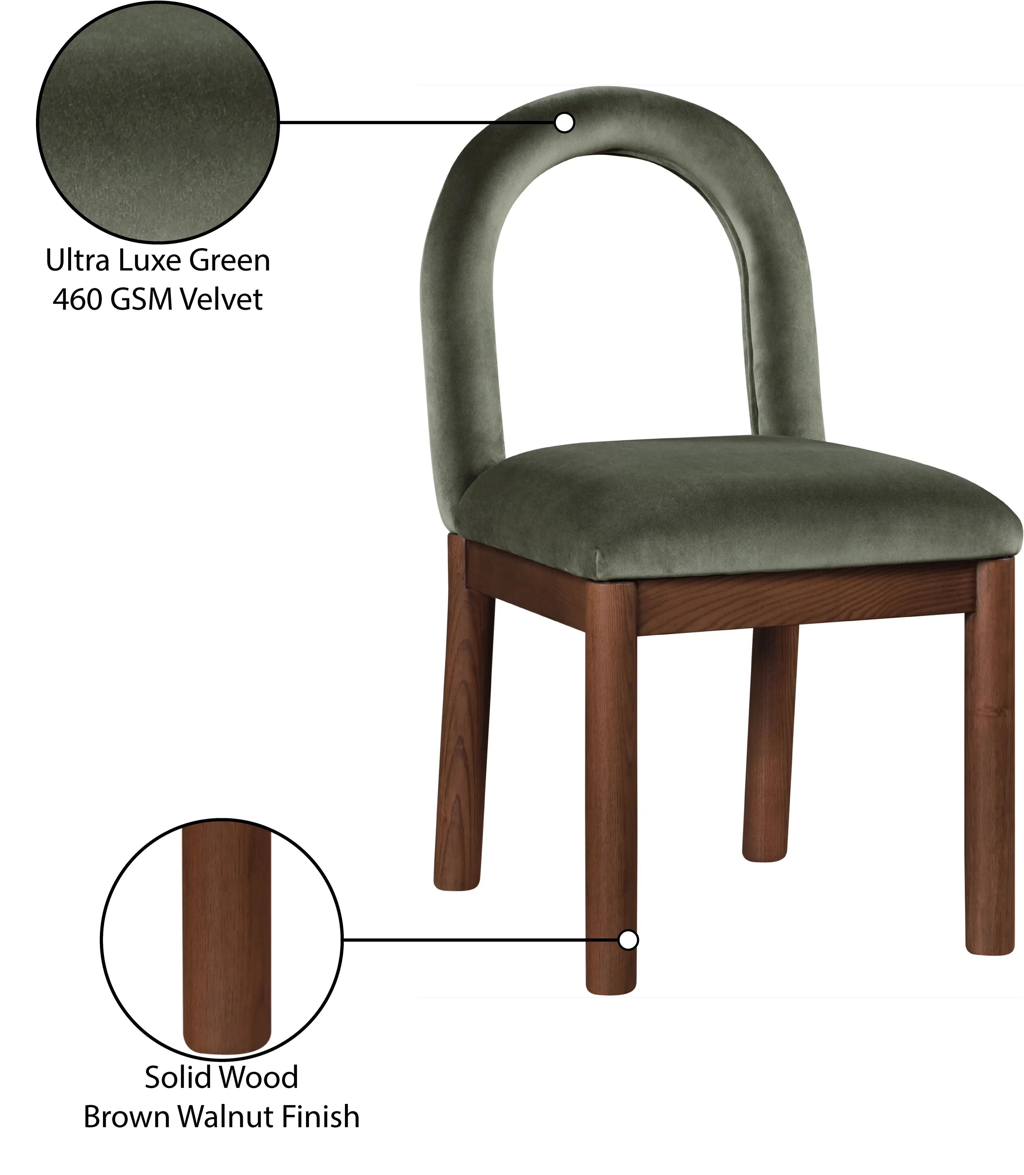 Conrad Green Velvet Upholstered Dining Chair-7