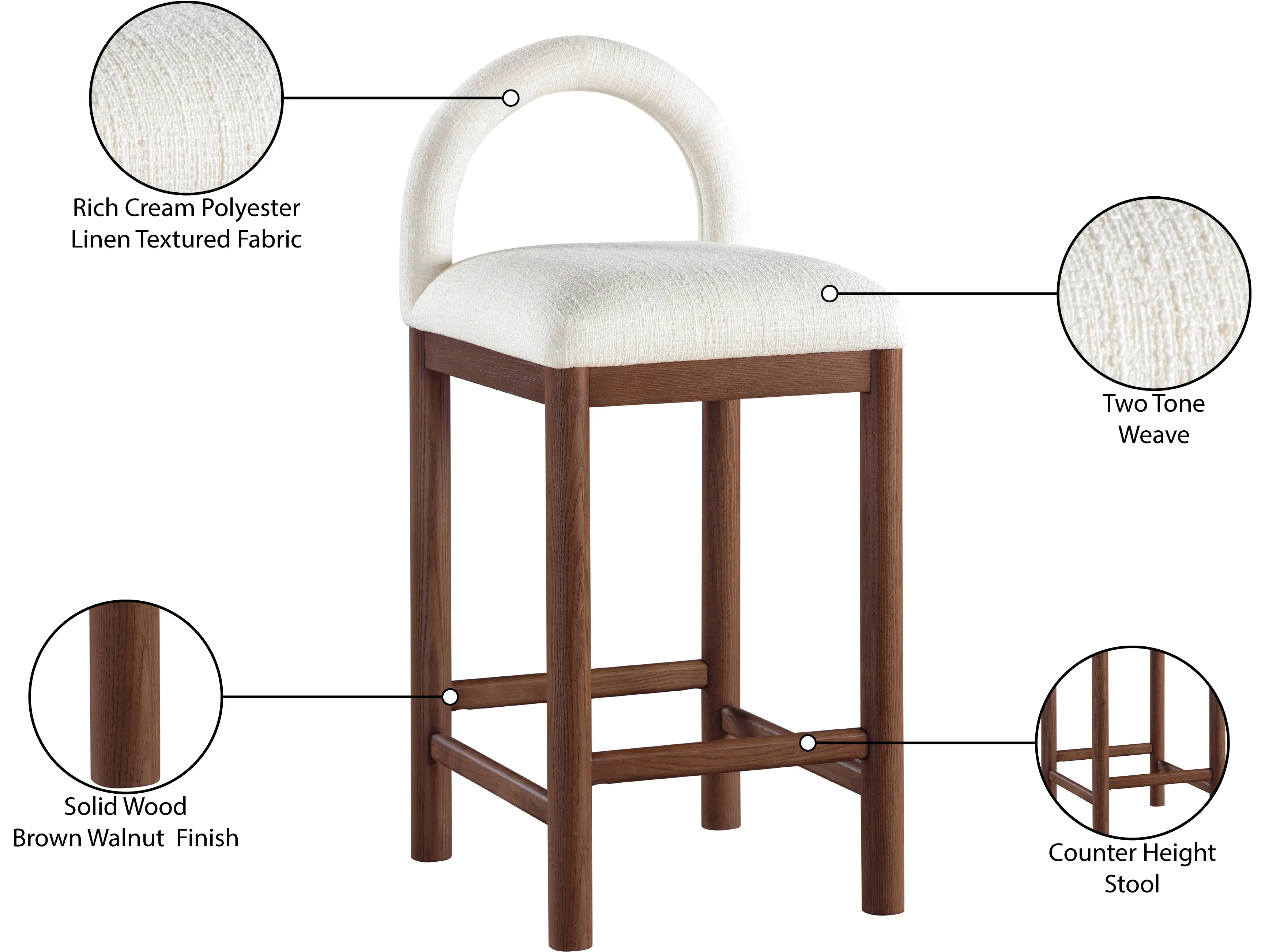 Conrad Cream Upholstered Counter Stool-9