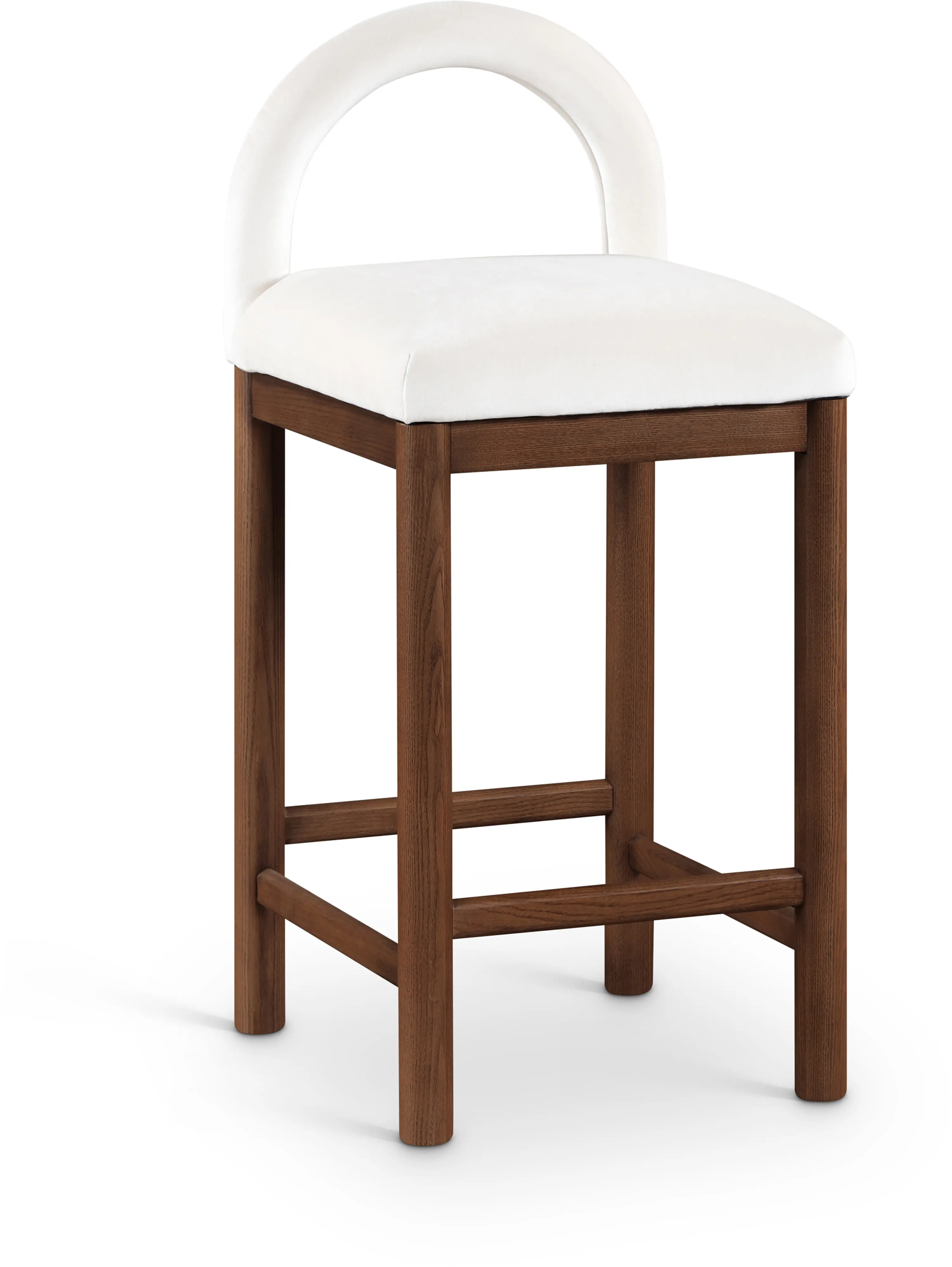 Conrad Cream Velvet Upholstered Counter Stool-1