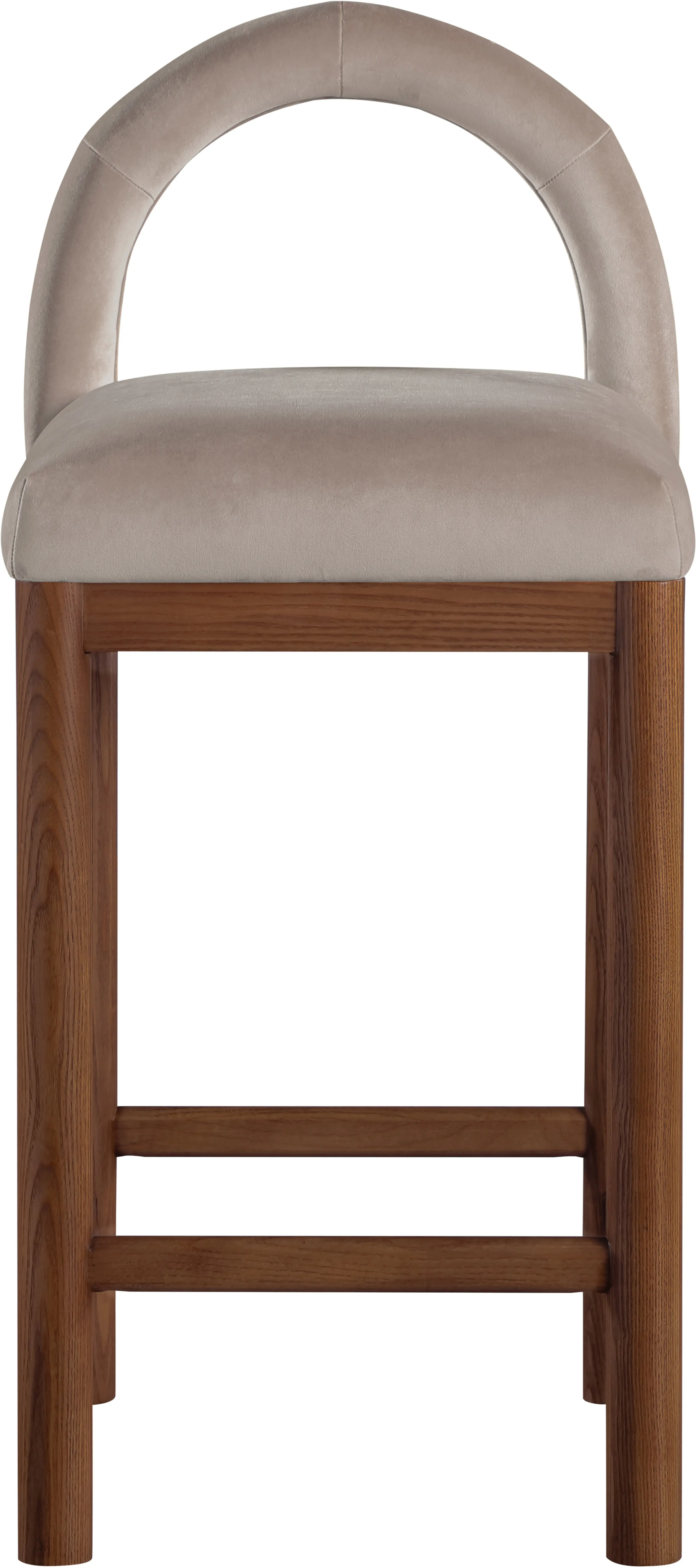 Conrad Taupe Velvet Upholstered Counter Stool-4