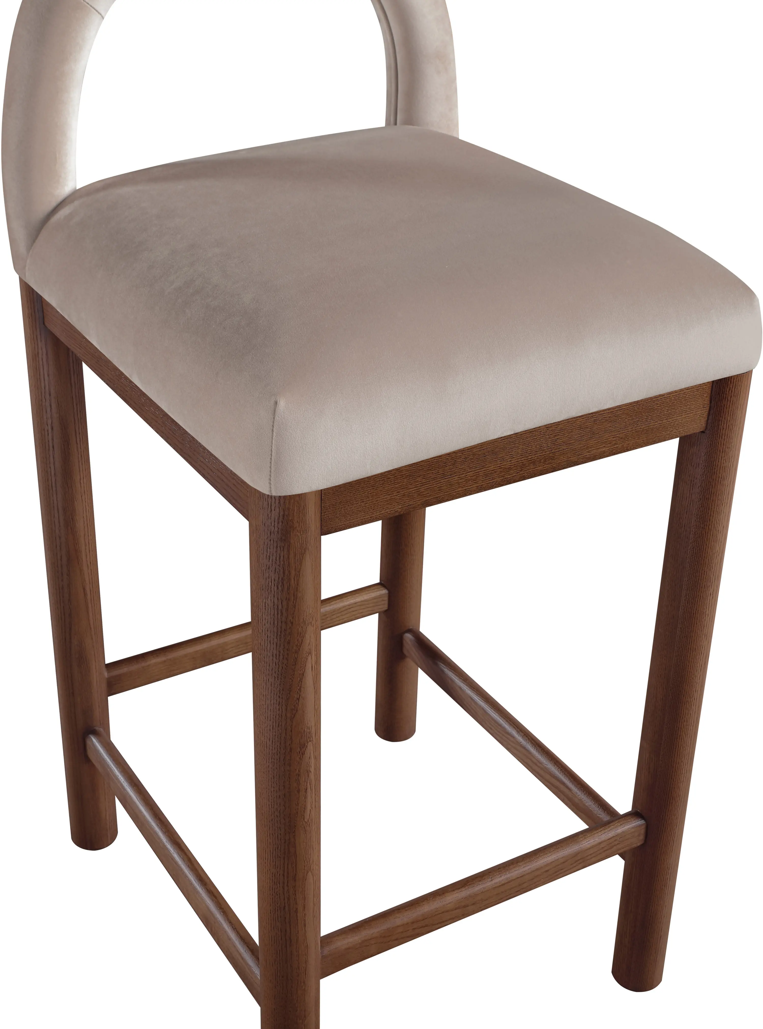 Conrad Taupe Velvet Upholstered Counter Stool-8