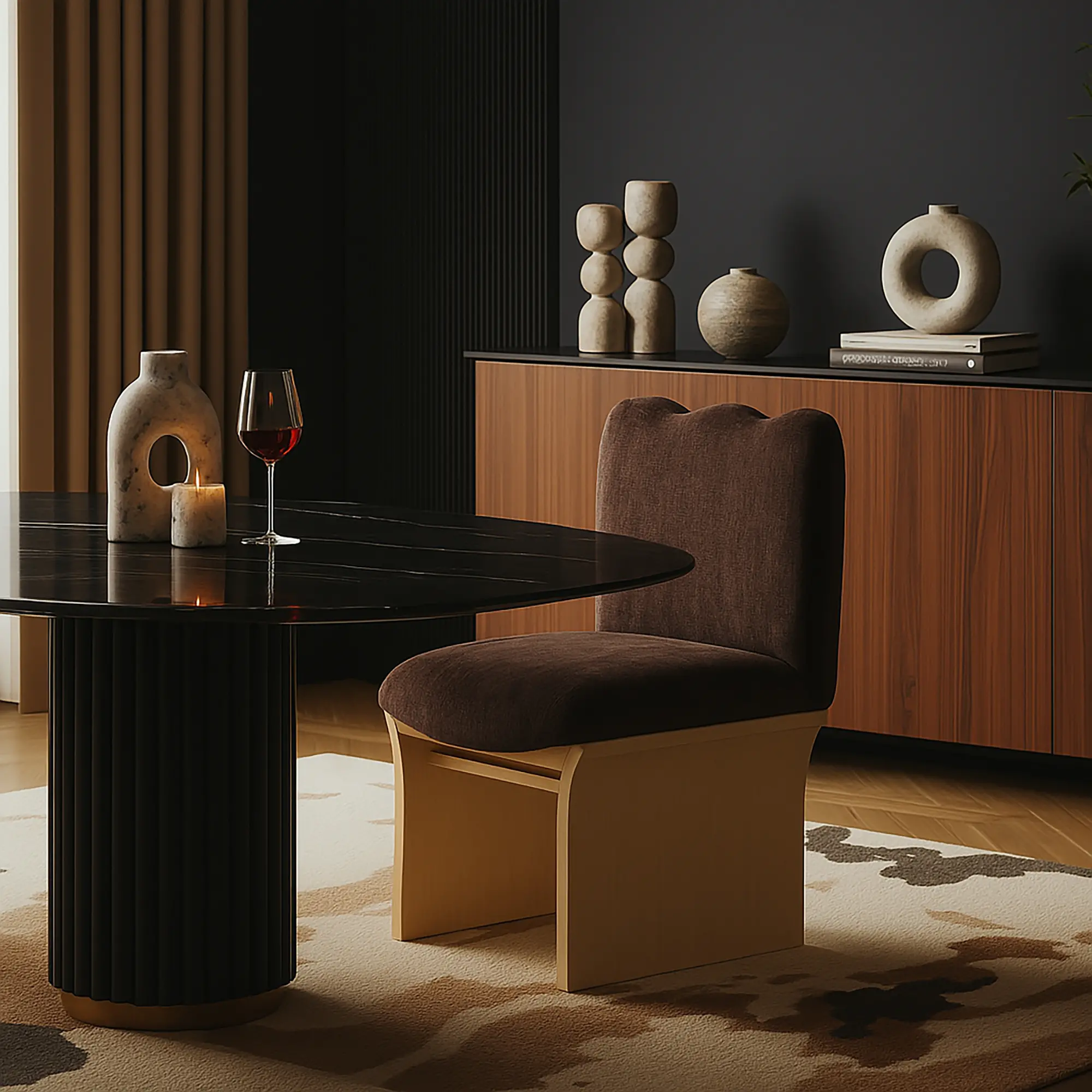 Shaw Brown Upholstered Dining Chair-2