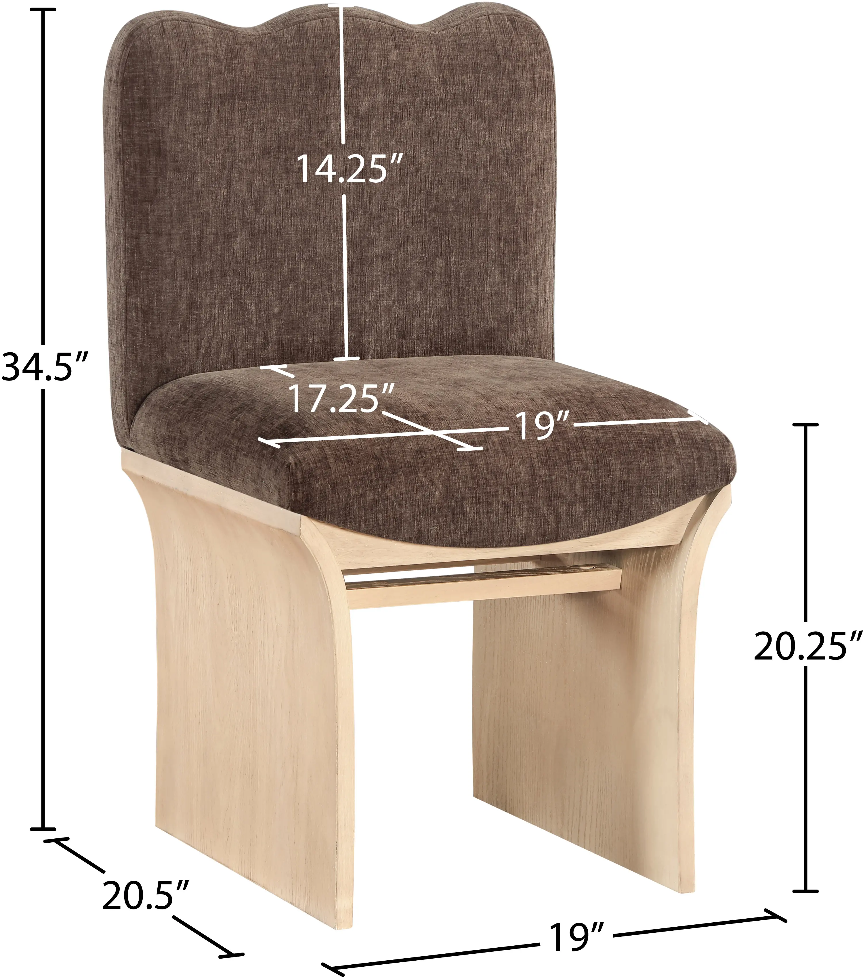 Shaw Brown Upholstered Dining Chair-3