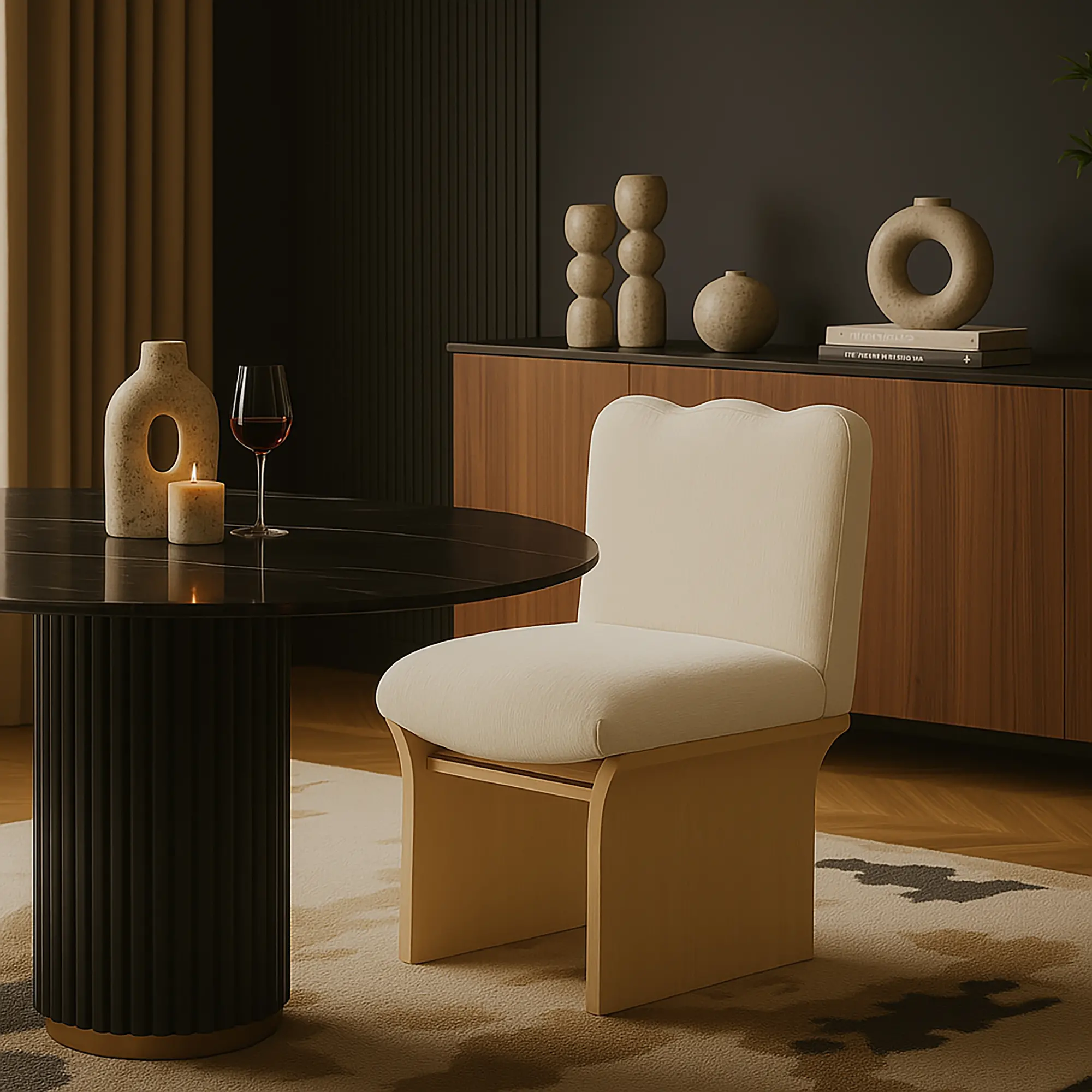 Shaw Cream Upholstered Dining Chair-2