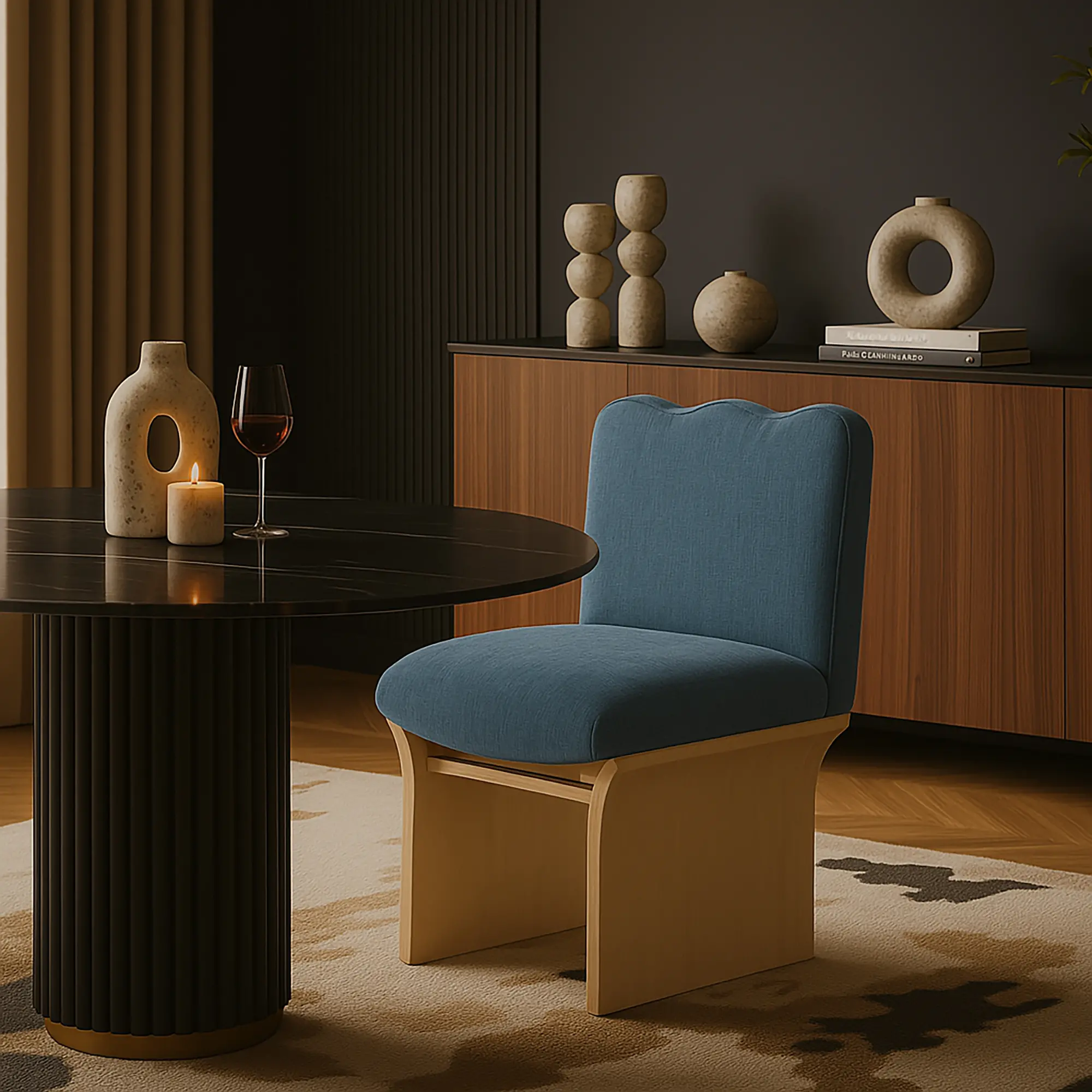 Shaw Light Blue Upholstered Dining Chair-2