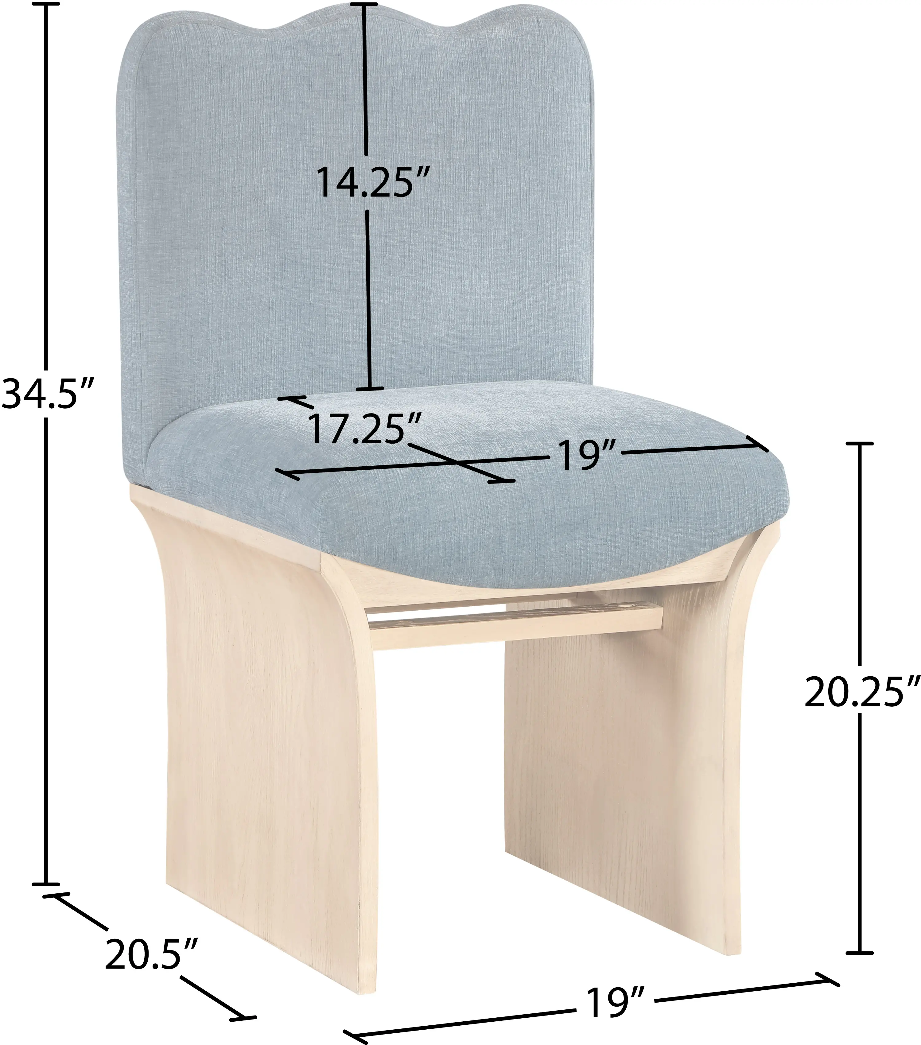 Shaw Light Blue Upholstered Dining Chair-3