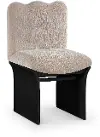 Shaw Beige Upholstered Dining Chair With Black Base