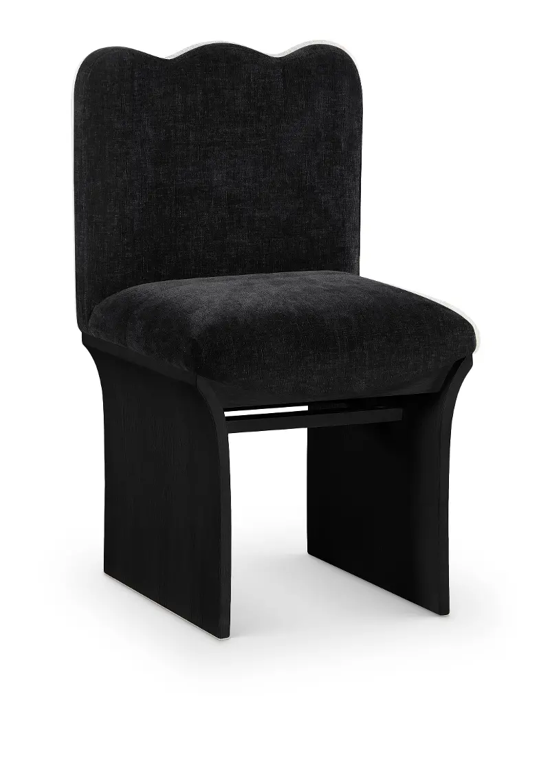 Shaw Black Upholstered Dining Chair With Black Base