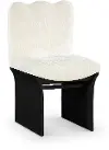 Shaw Cream Upholstered Dining Chair With Black Base