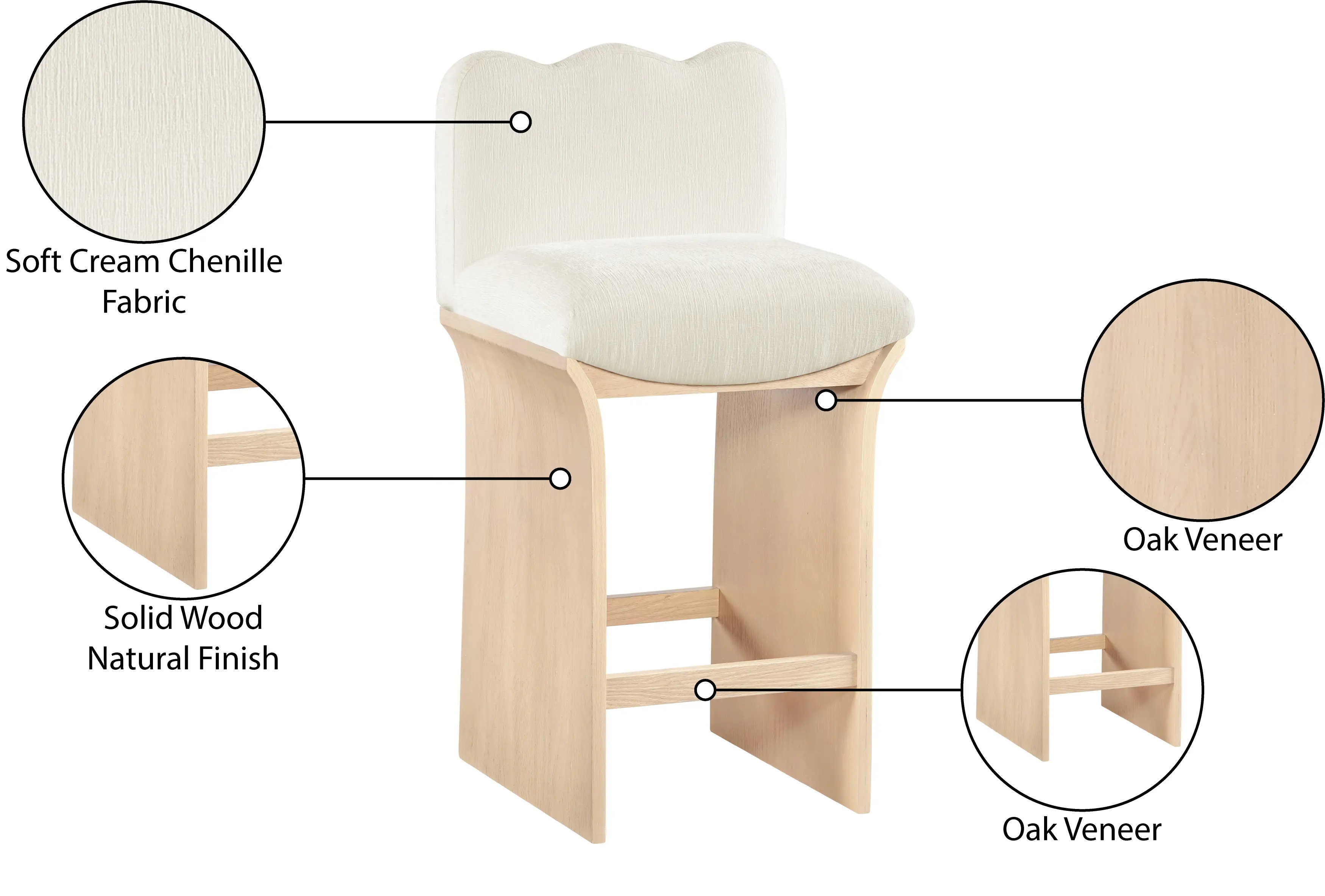 Shaw Cream Upholstered Counter Stool-9