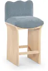 Shaw Light Blue Upholstered Counter Stool