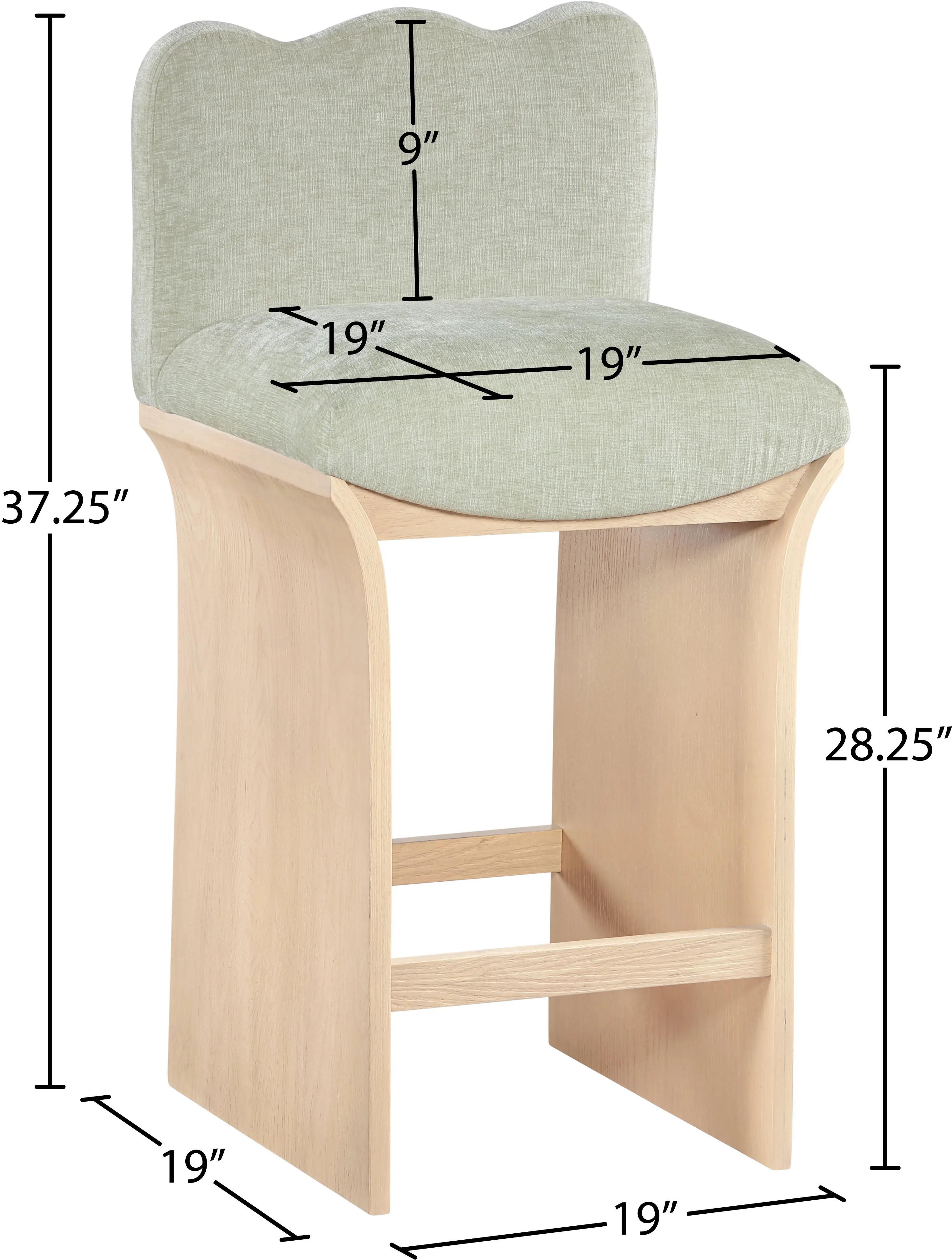 Shaw Mint Green Upholstered Counter Stool-3