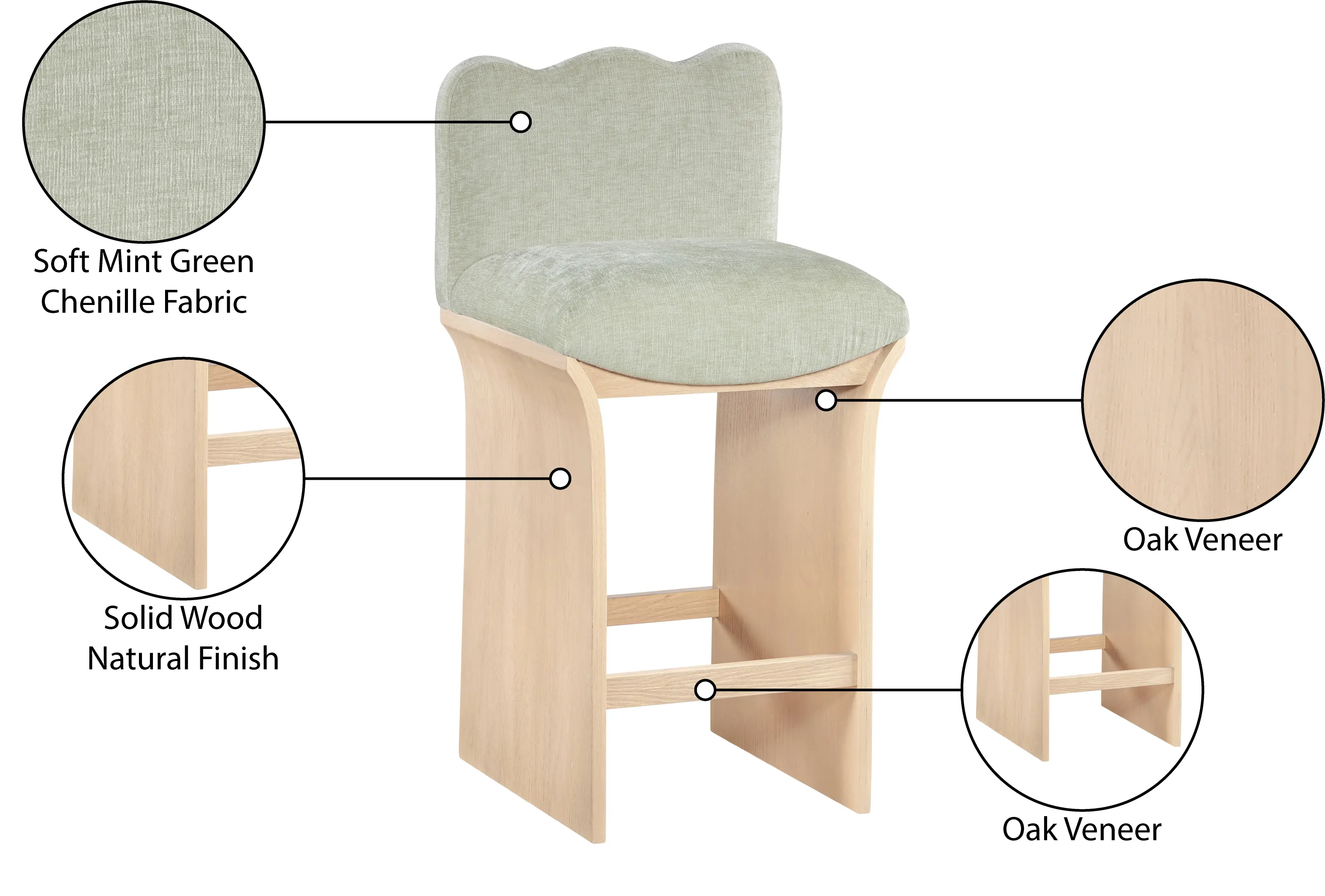 Shaw Mint Green Upholstered Counter Stool-9