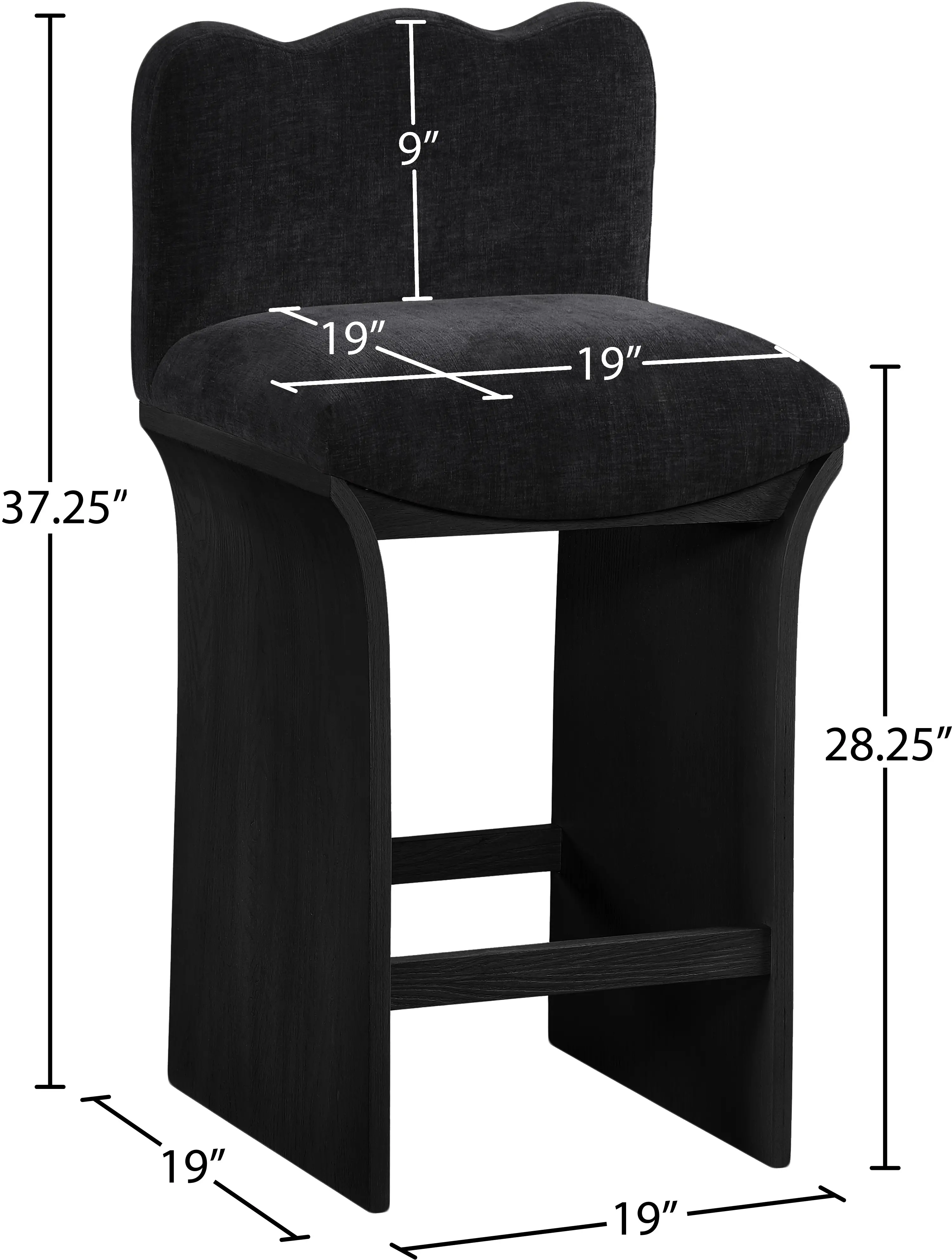 Shaw Black Upholstered Counter Stool-3