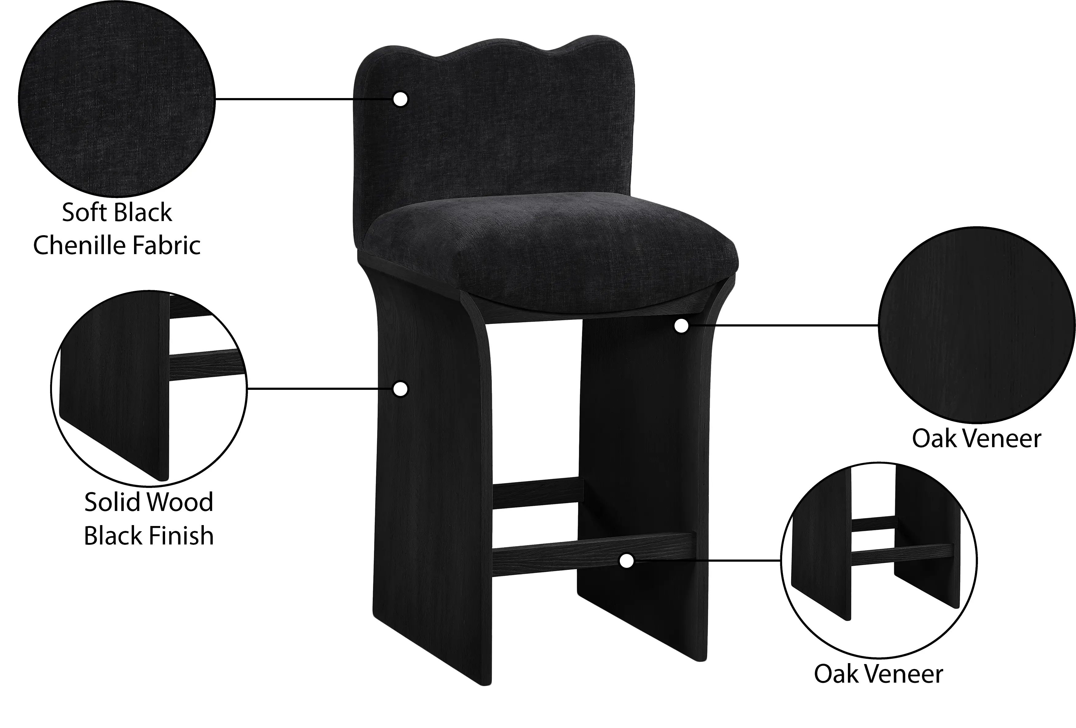 Shaw Black Upholstered Counter Stool-9
