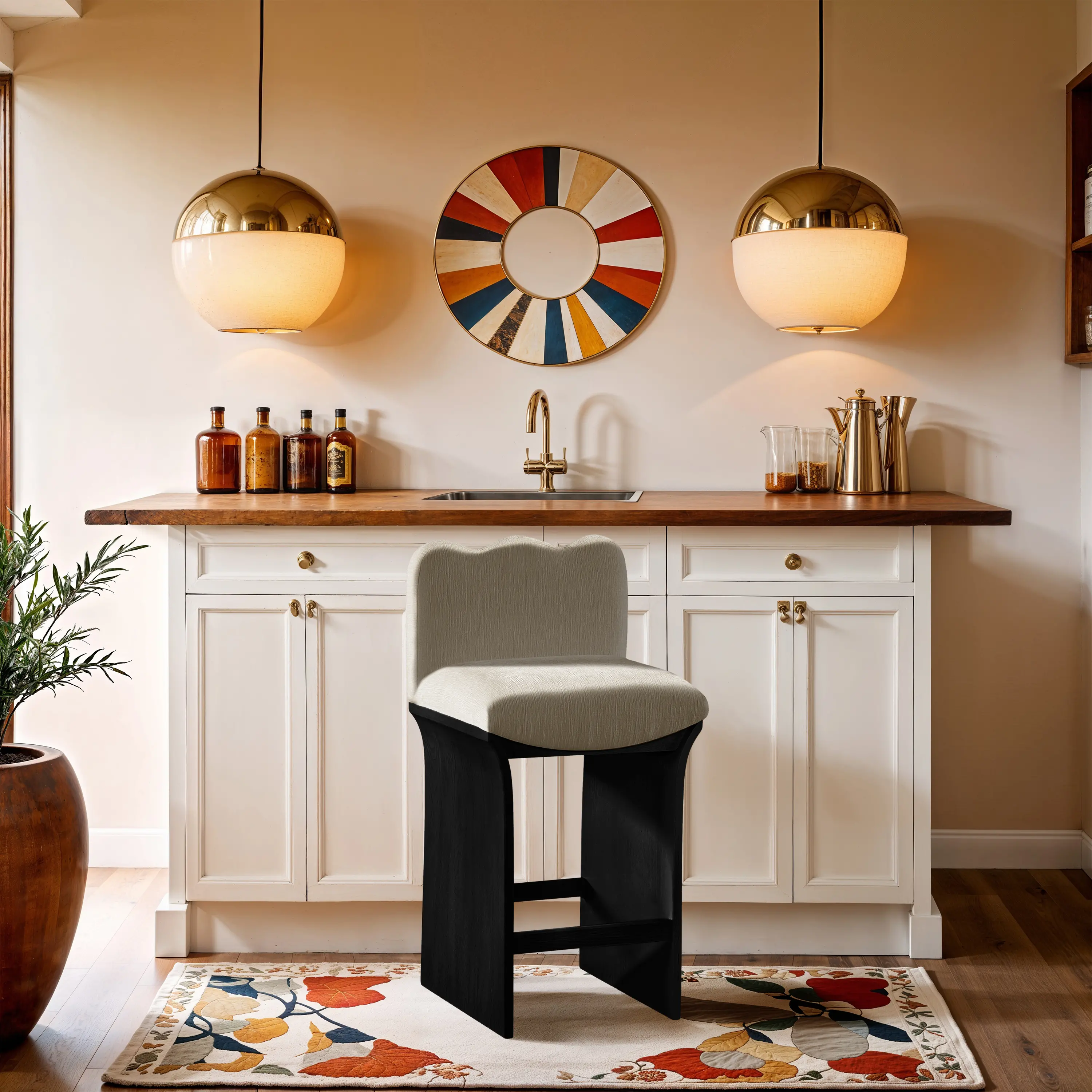 Shaw Cream Upholstered Counter Stool-2
