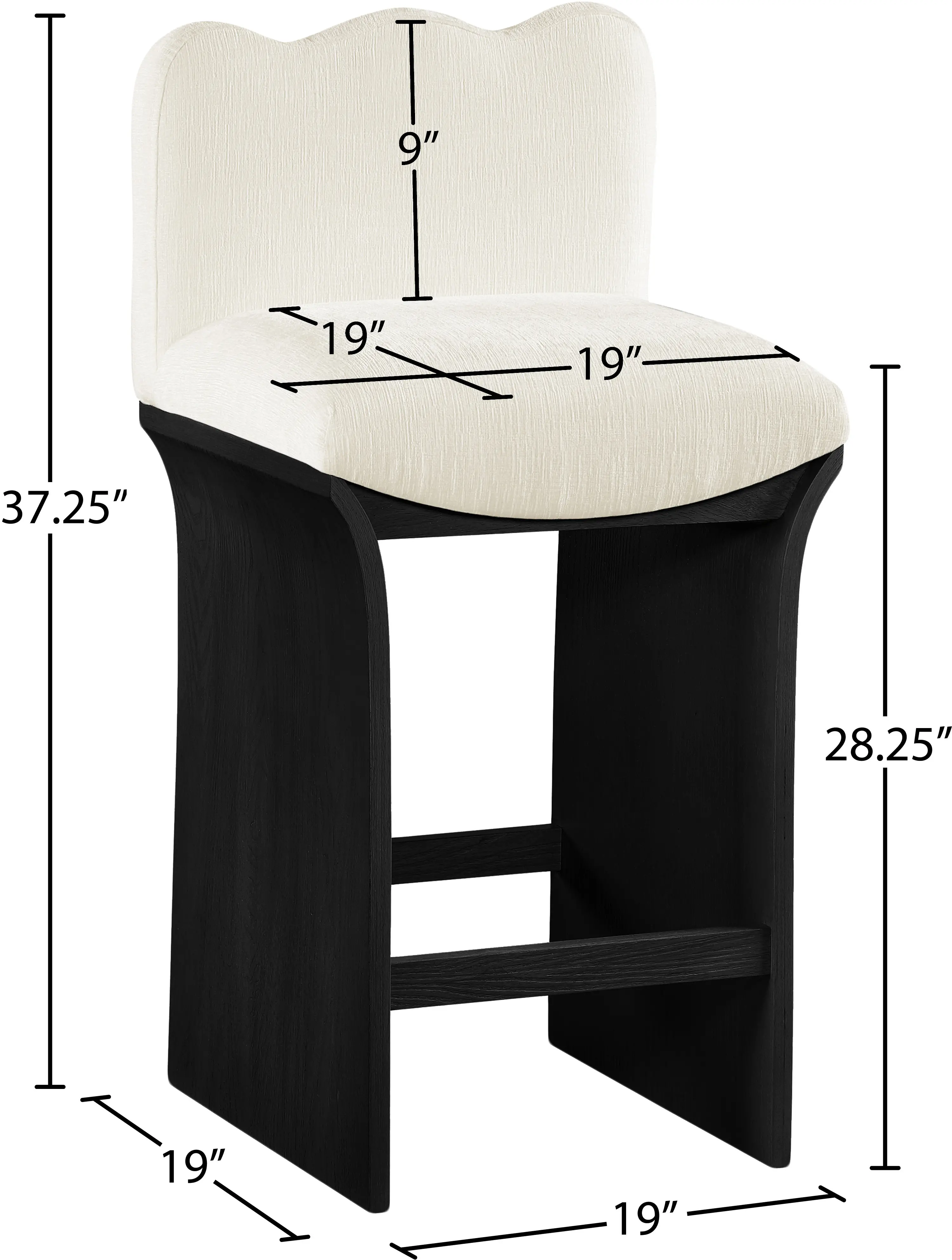 Shaw Cream Upholstered Counter Stool-3