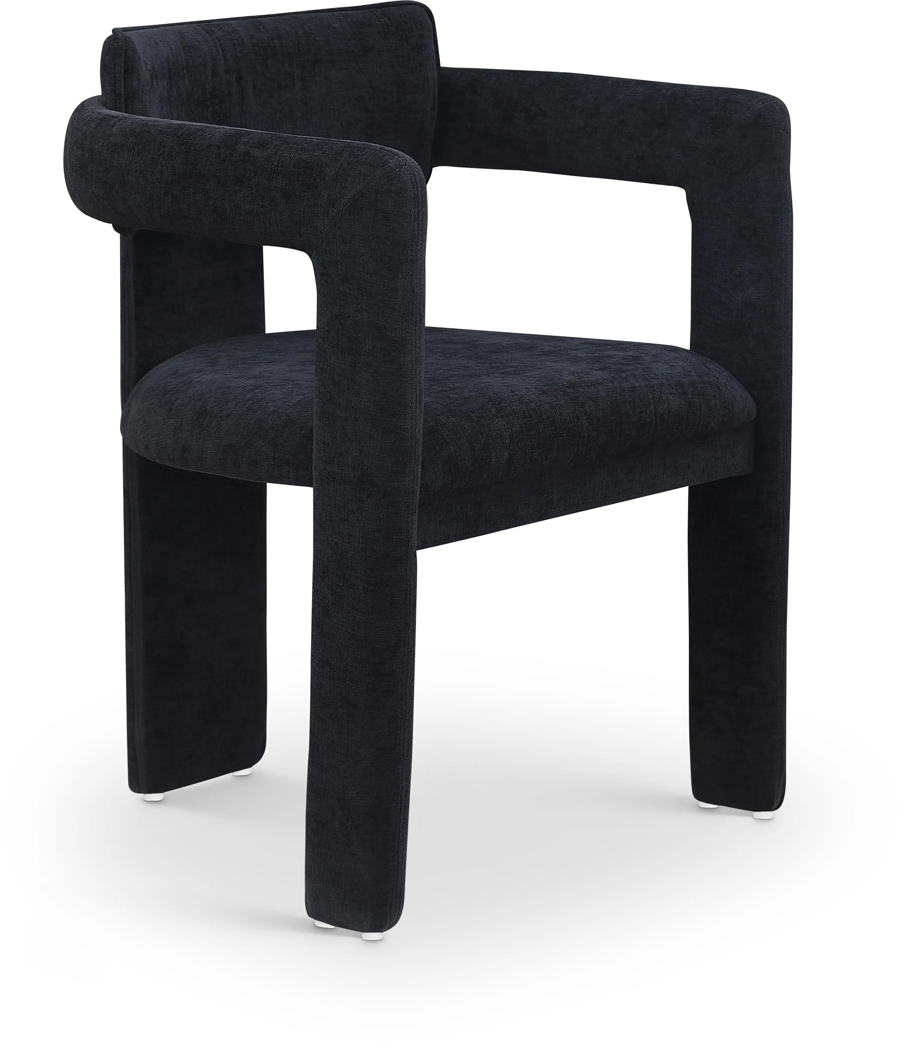 Brenda Black Chenille Upholstered Dining Chair, Set of 2-1