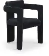 Brenda Black Chenille Upholstered Dining Chair, Set of 2