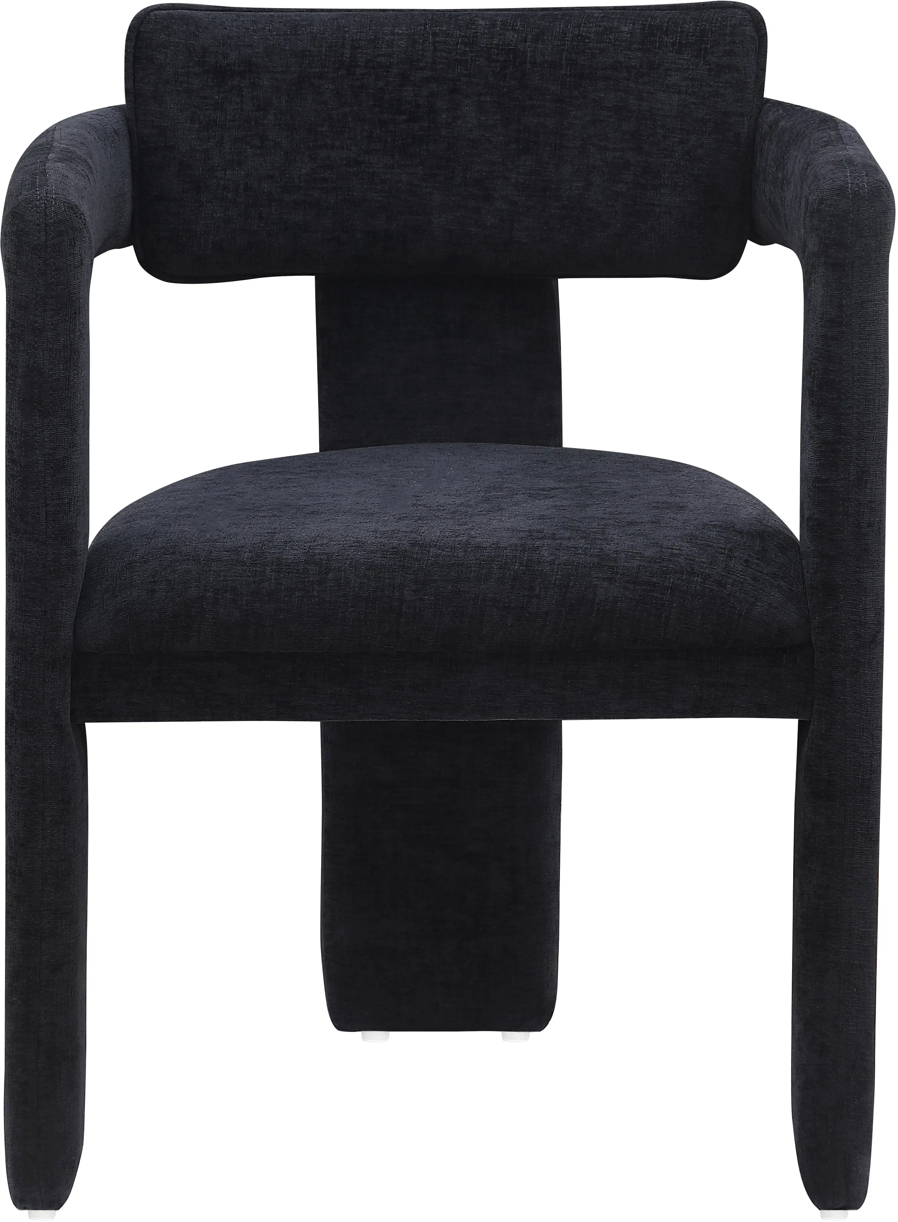 Brenda Black Chenille Upholstered Dining Chair, Set of 2-4