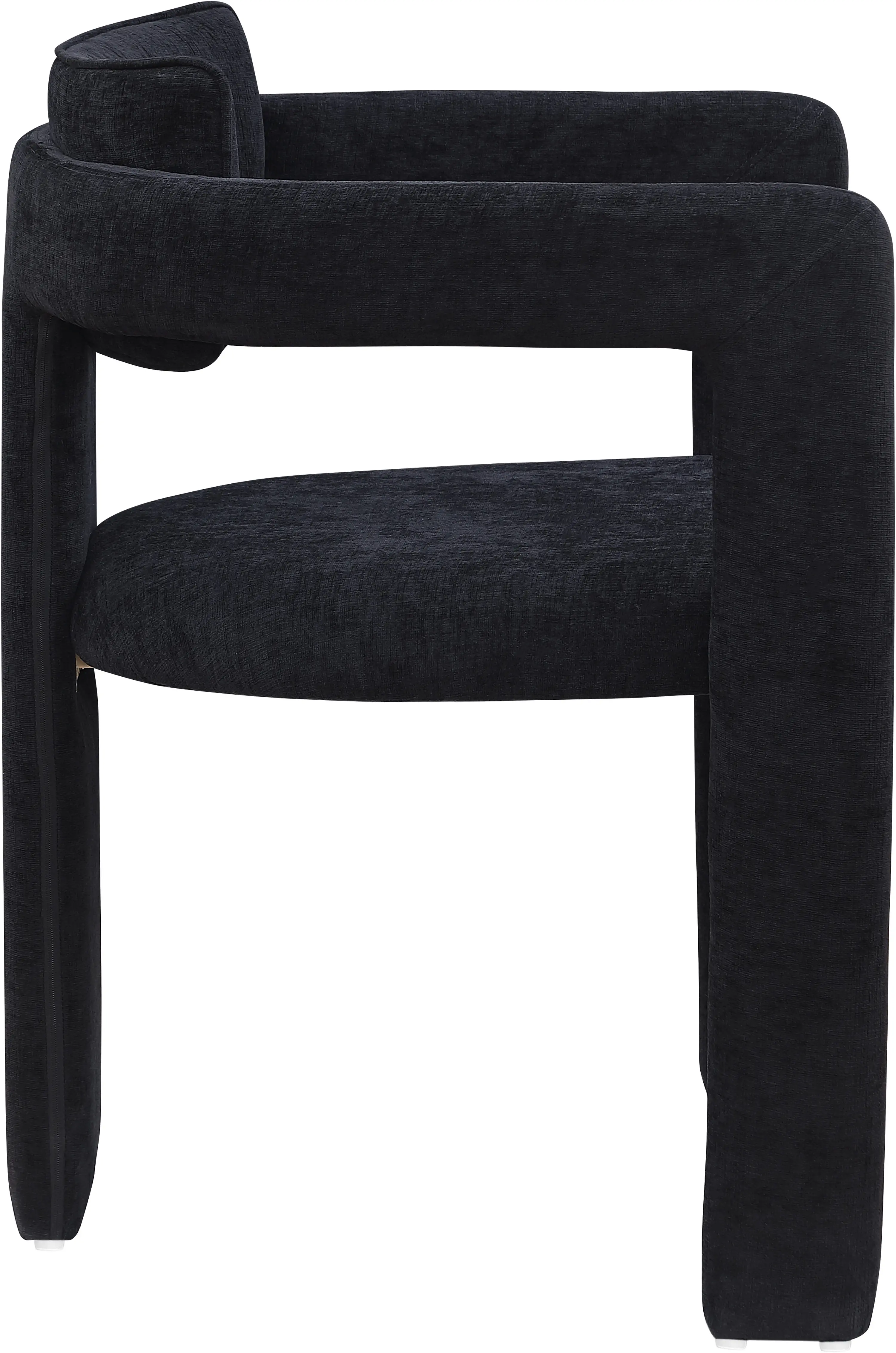 Brenda Black Chenille Upholstered Dining Chair, Set of 2-5