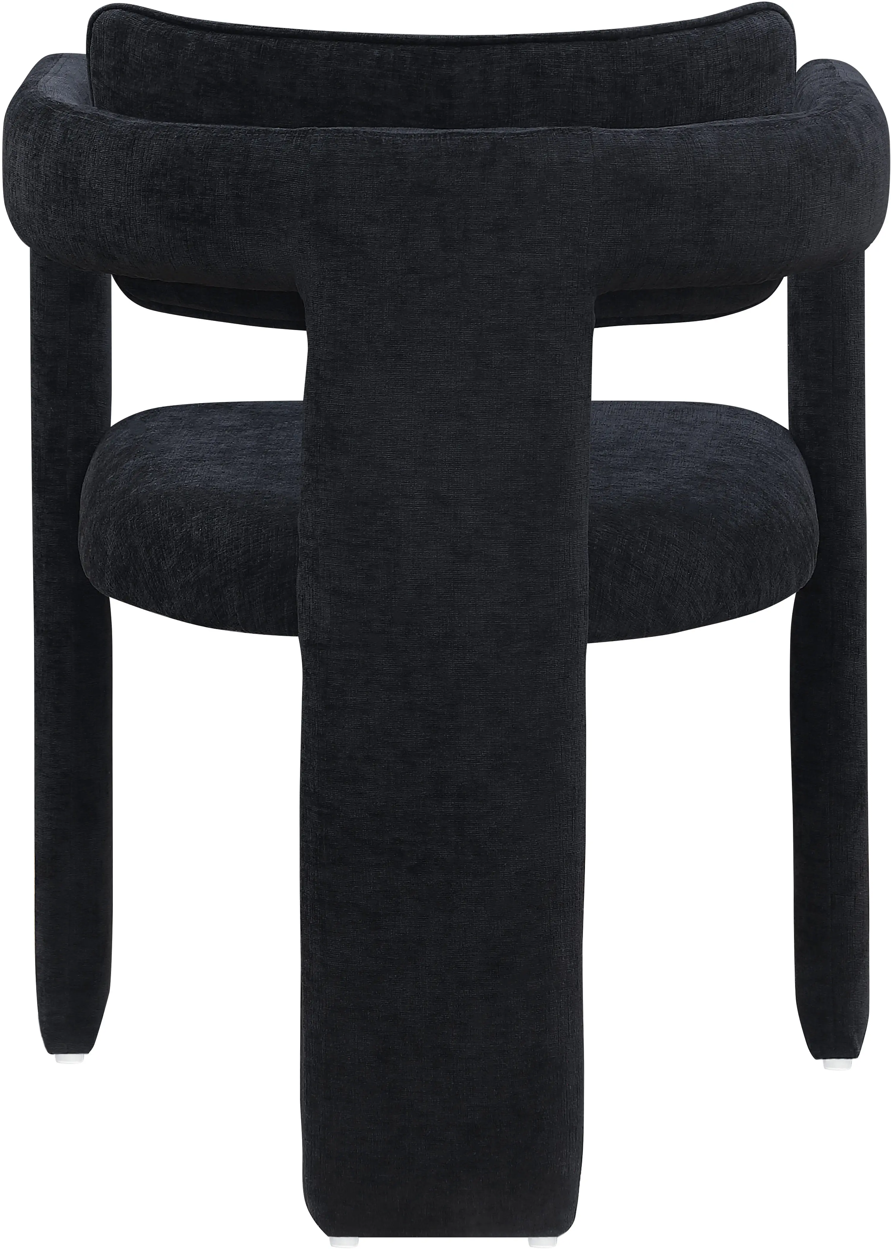 Brenda Black Chenille Upholstered Dining Chair, Set of 2-6
