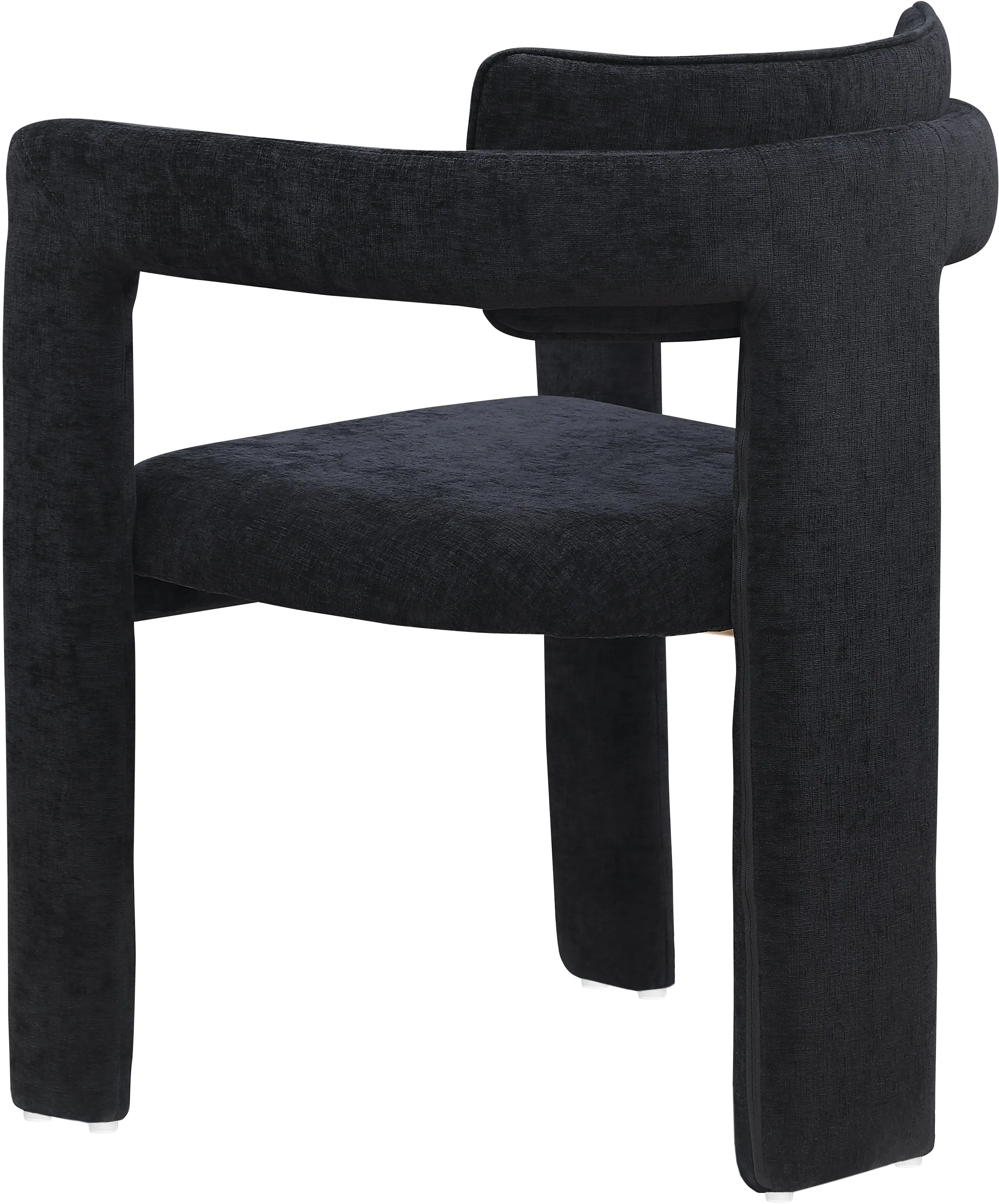 Brenda Black Chenille Upholstered Dining Chair, Set of 2-7